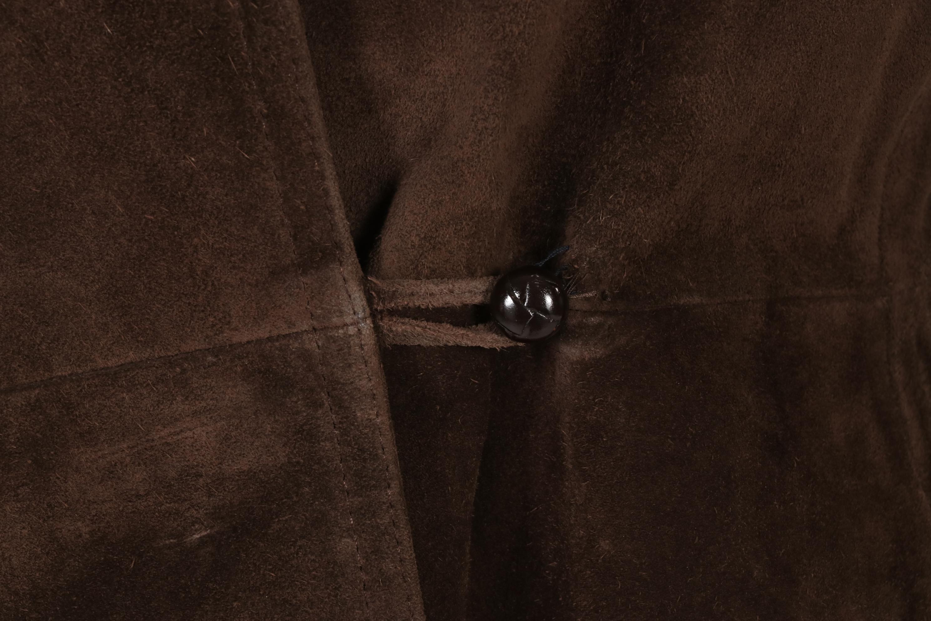 Saks Fifth Avenue Suede and Shearling Full length Coat