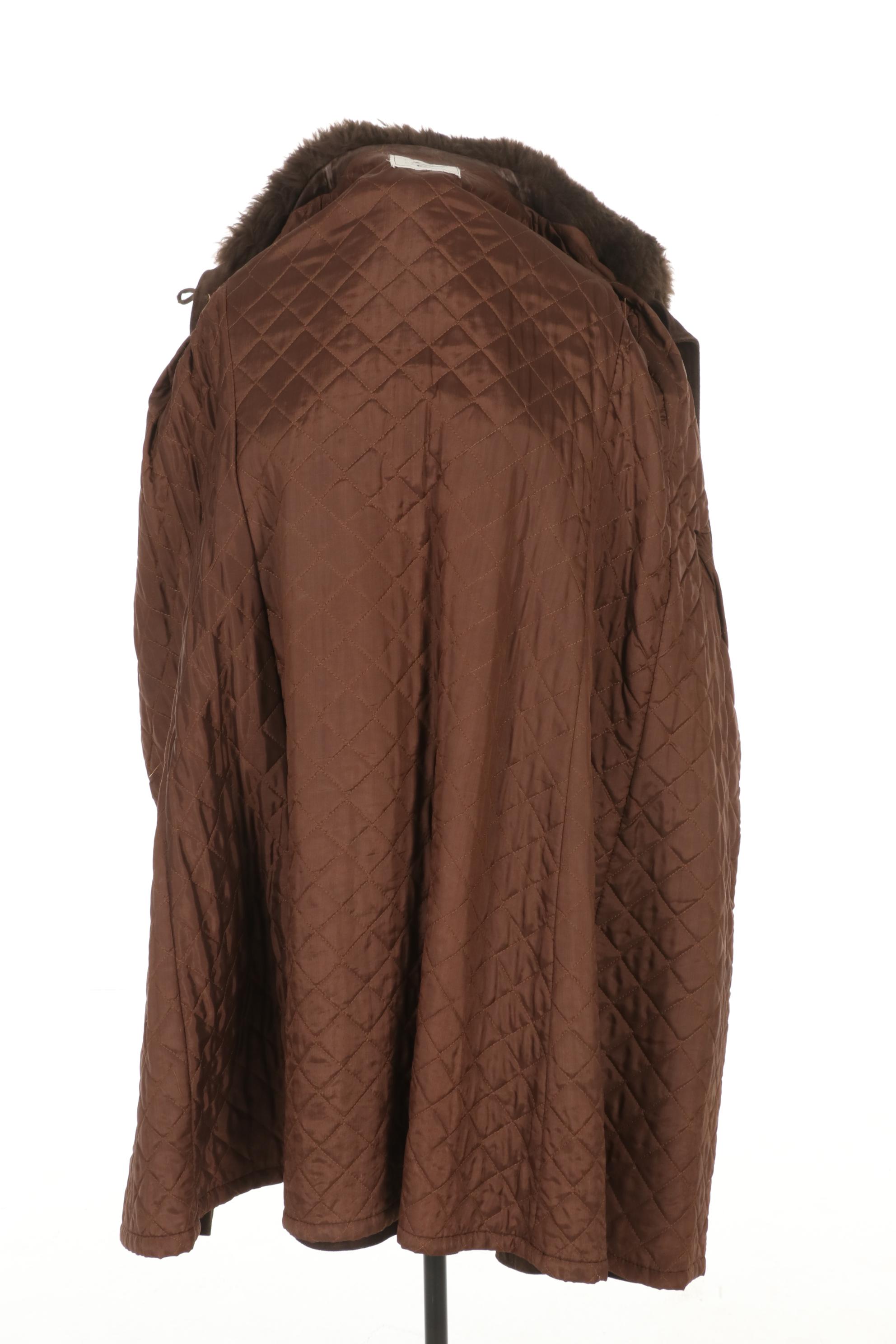 Saks Fifth Avenue Suede and Shearling Full length Coat