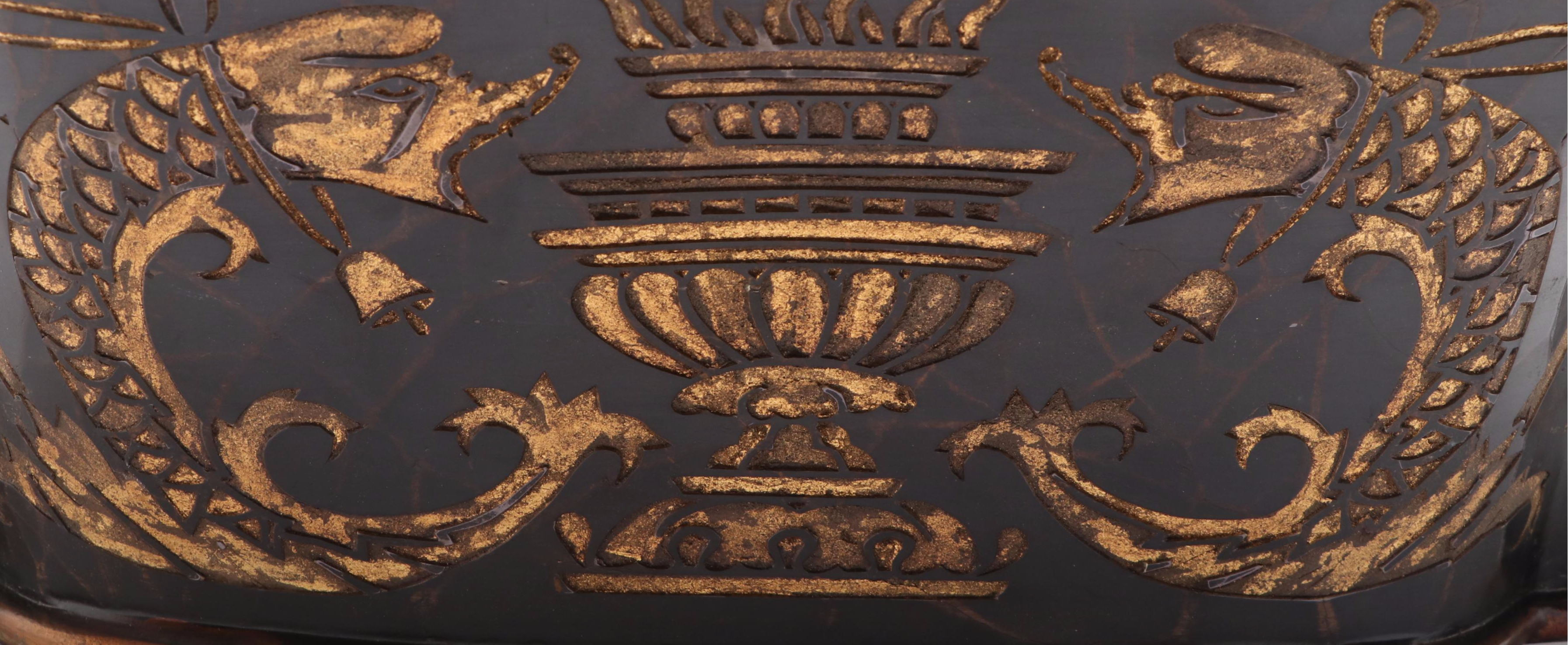 Rococo Style Wooden Stencil Decorated Planter