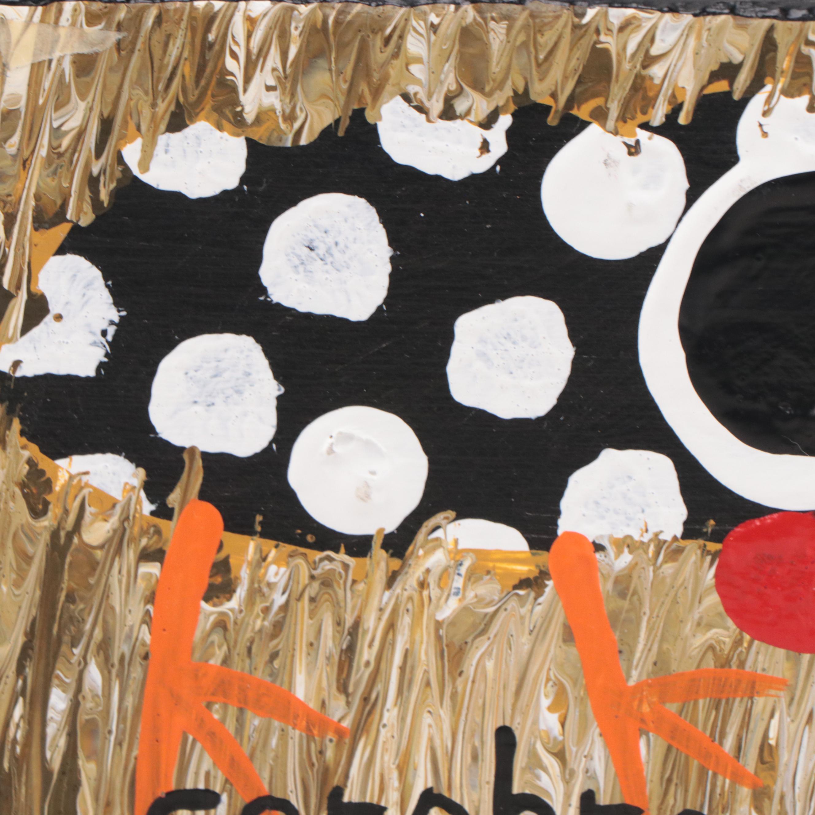 John “Cornbread” Anderson Outsider Art Acrylic Painting "Chick," 21st Century