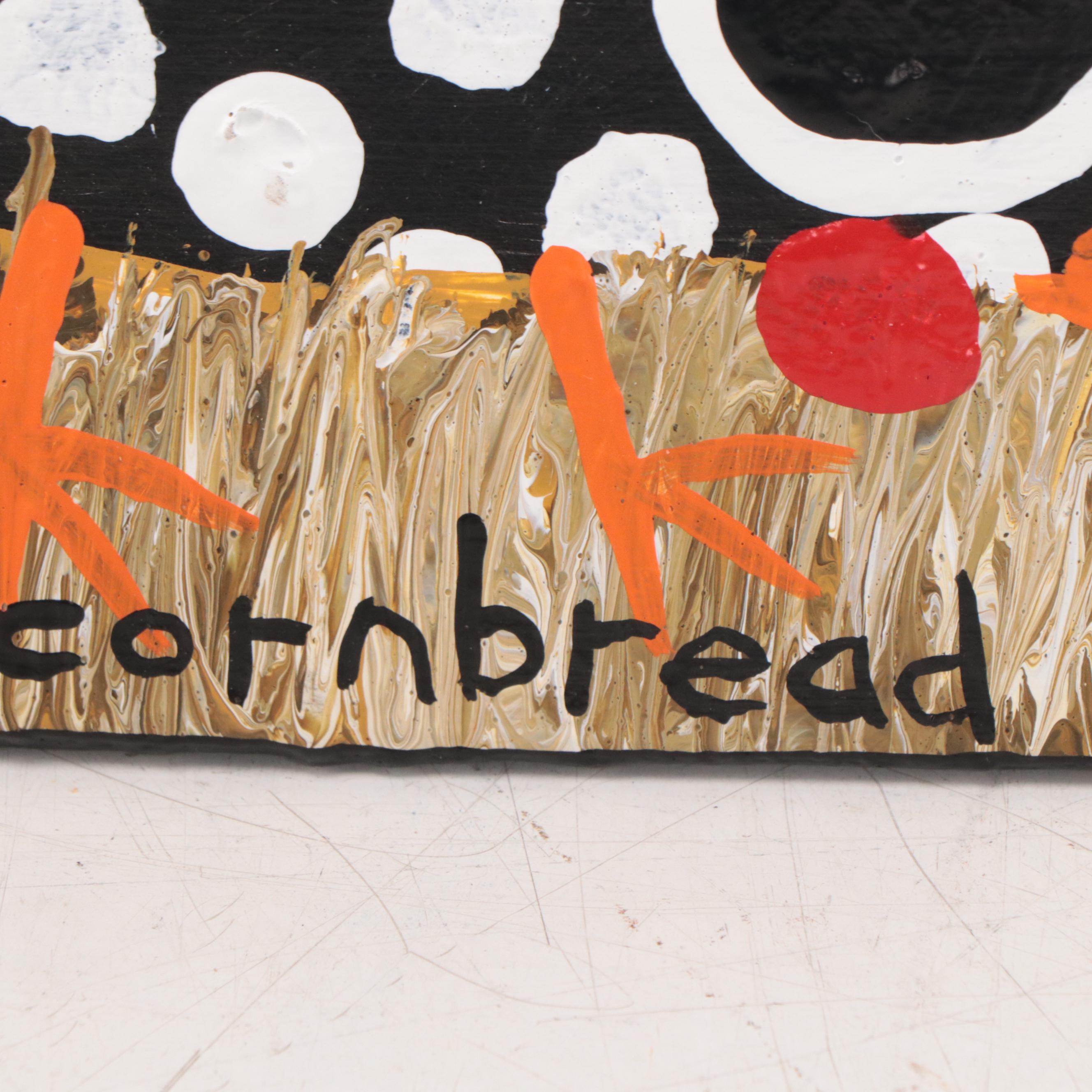 John “Cornbread” Anderson Outsider Art Acrylic Painting "Chick," 21st Century