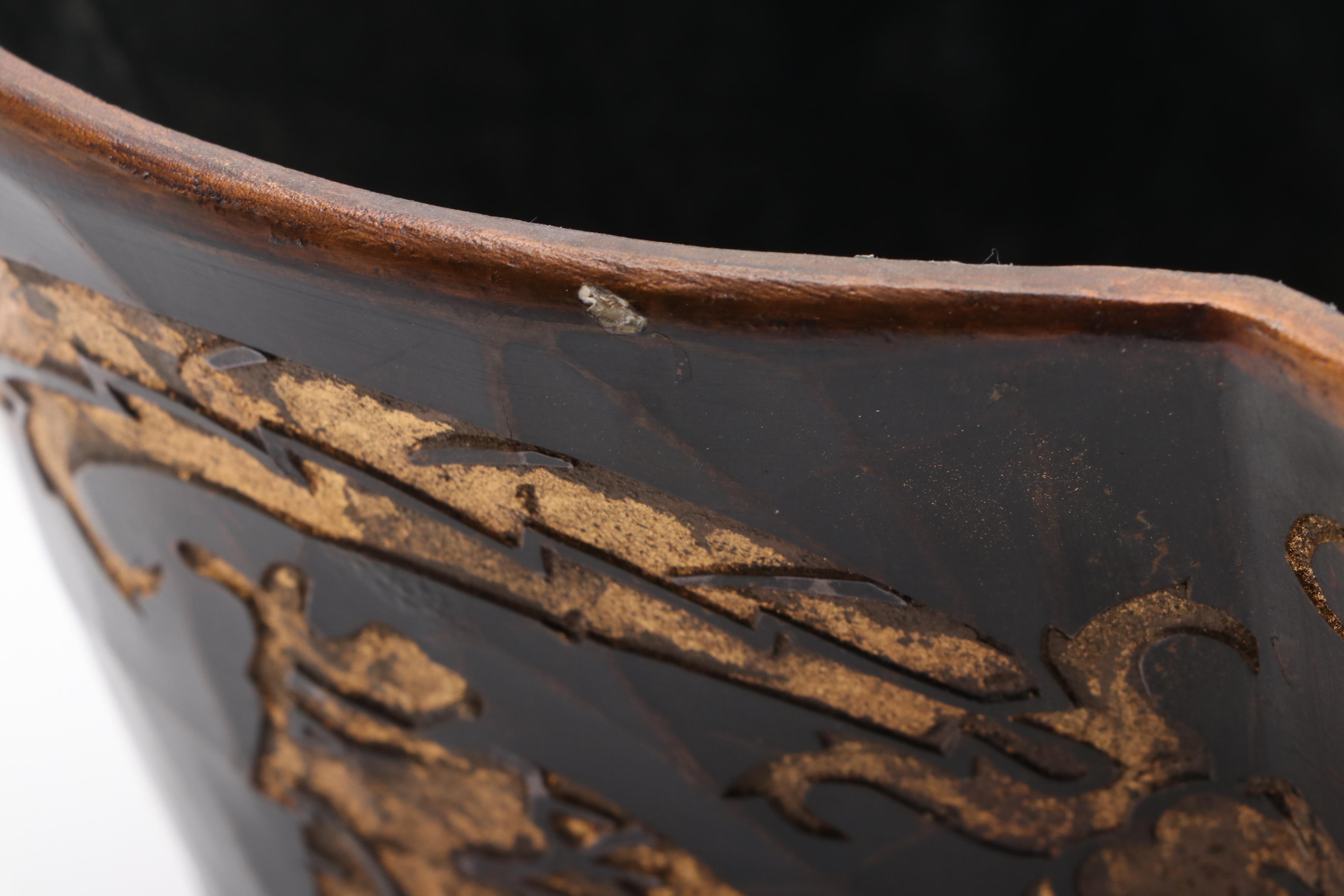 Rococo Style Wooden Stencil Decorated Planter