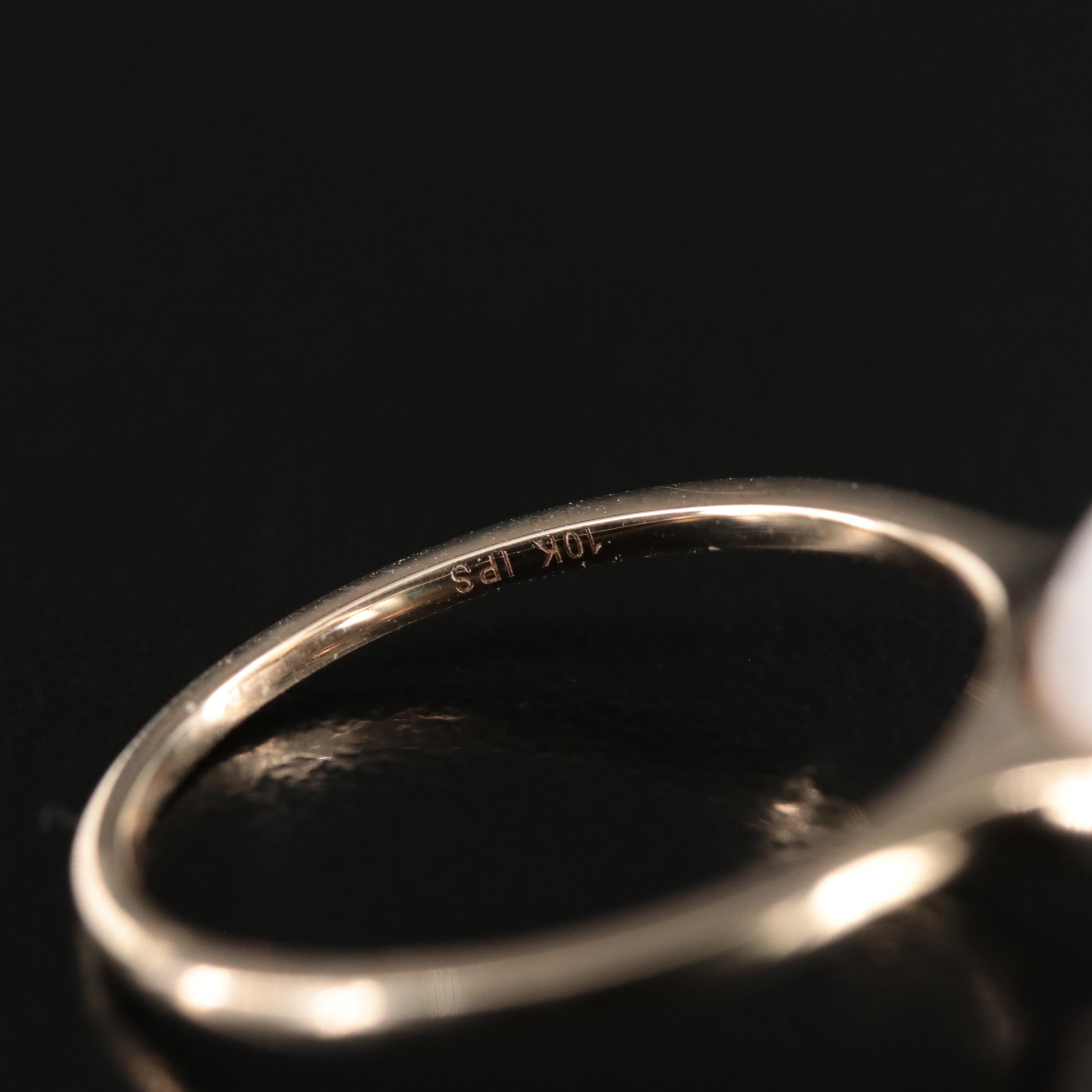 10K Pearl Solitaire Ring