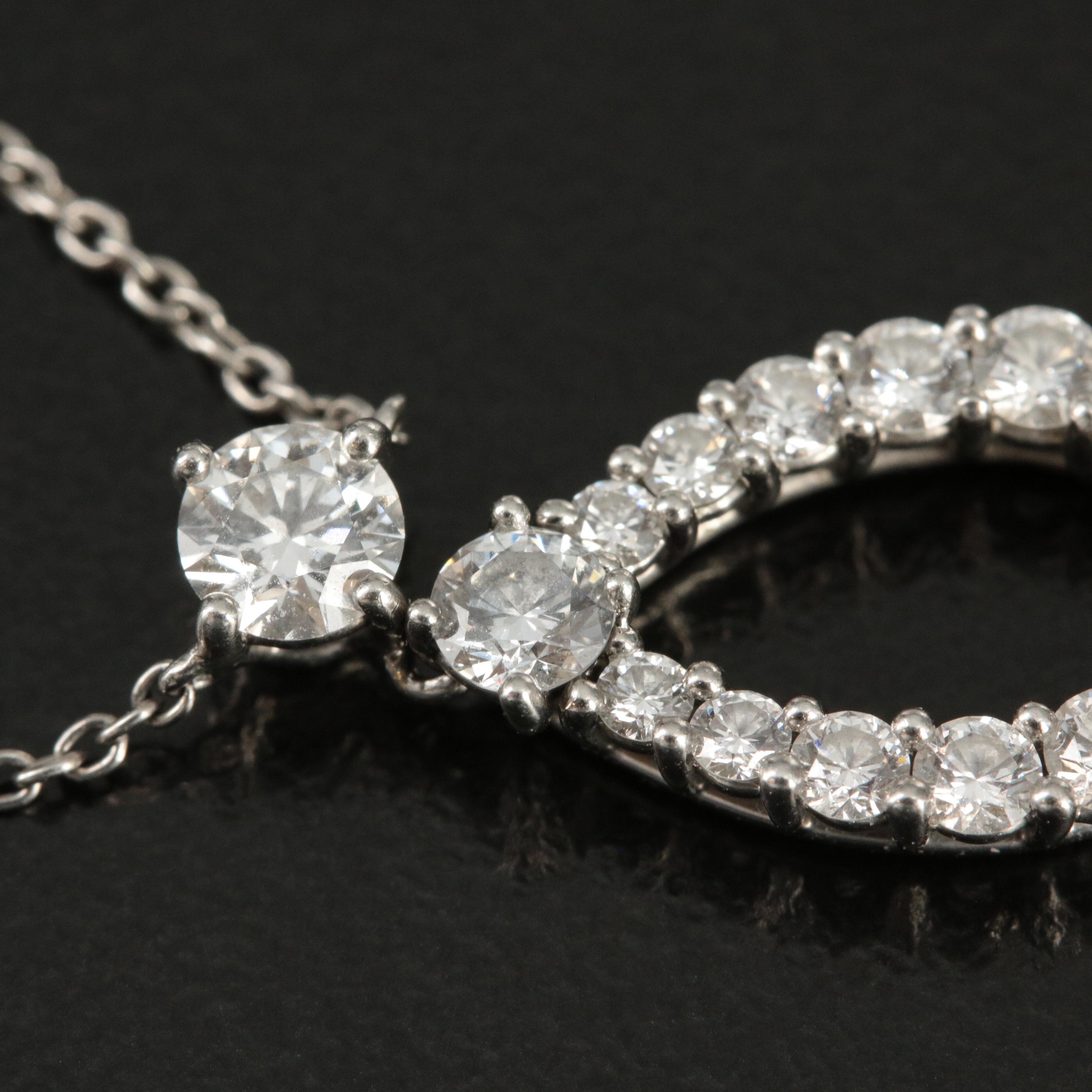 Harry Winston Platinum 0.91 CTW Diamond Loop Necklace