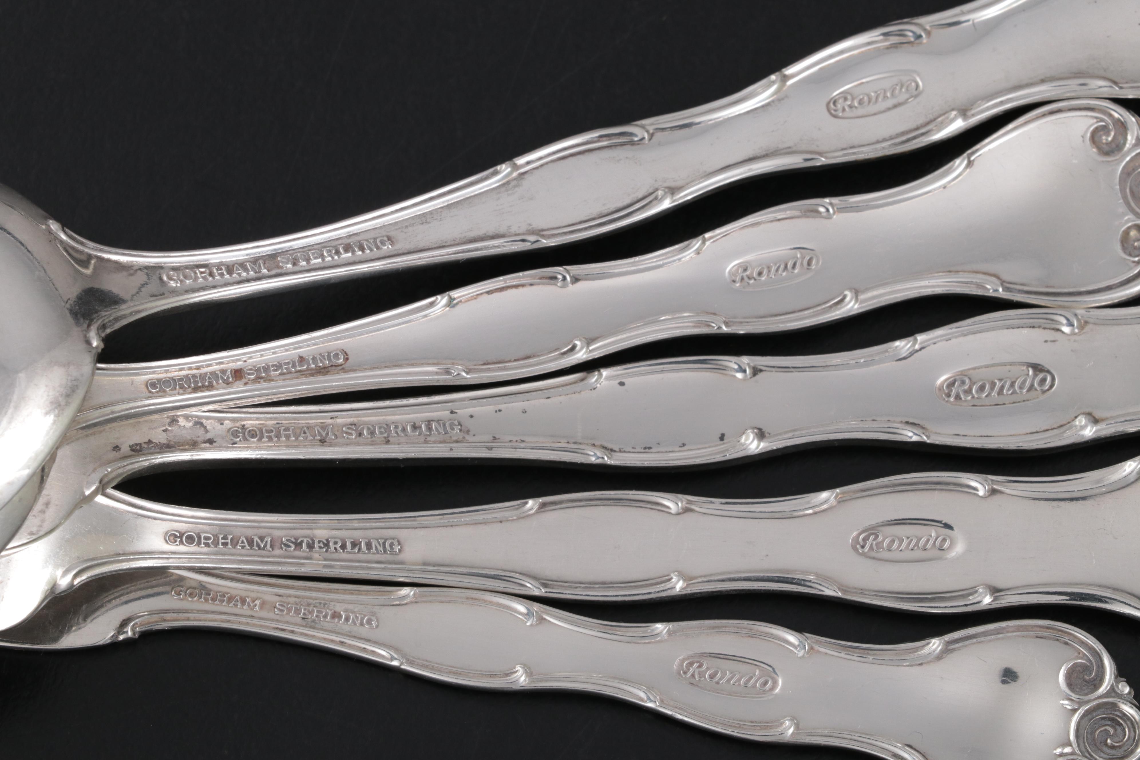 Gorham "Rondo" Sterling Silver Flatware, Late 20th Century