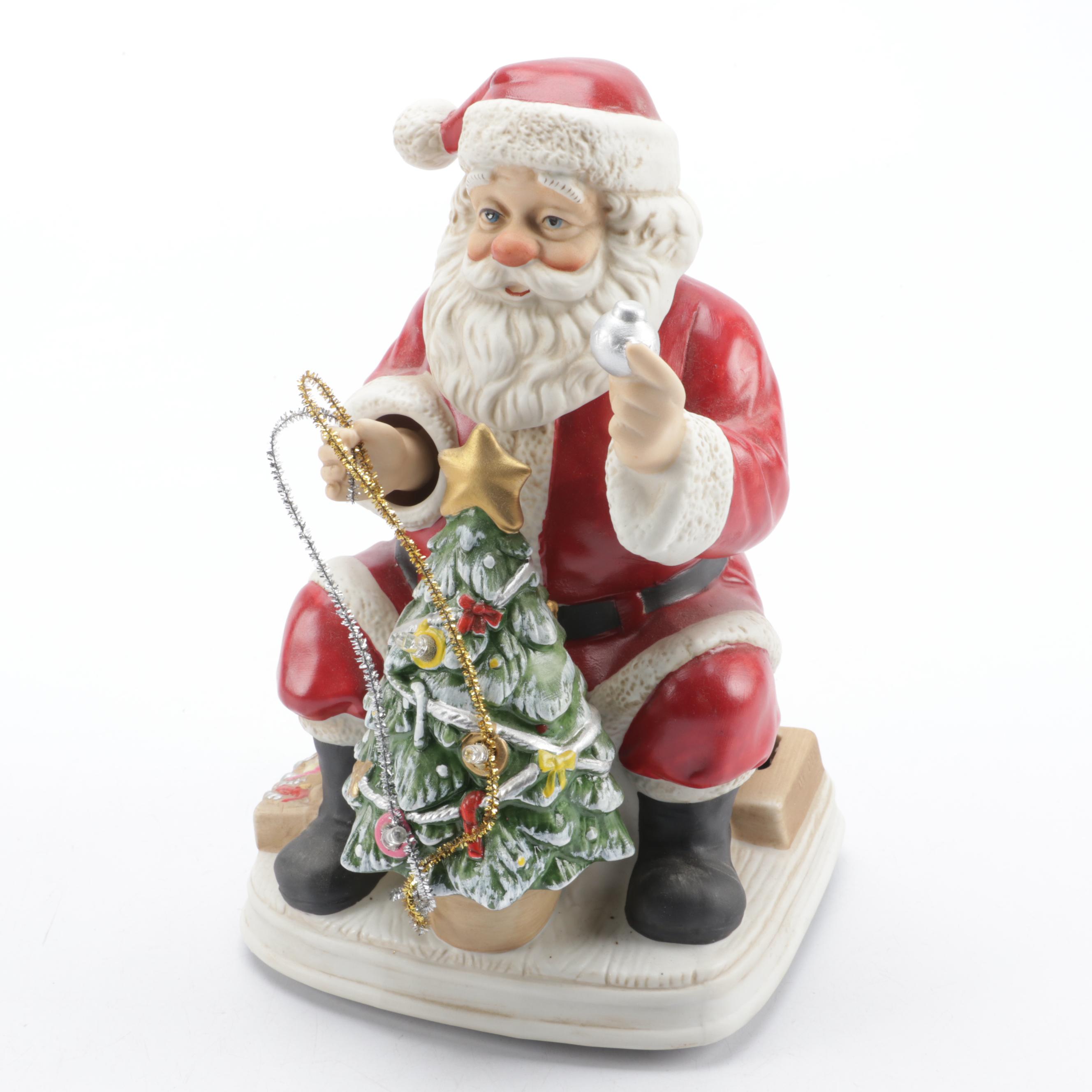 Melody in Motion Limited Edition Porcelain Santa Claus Musical