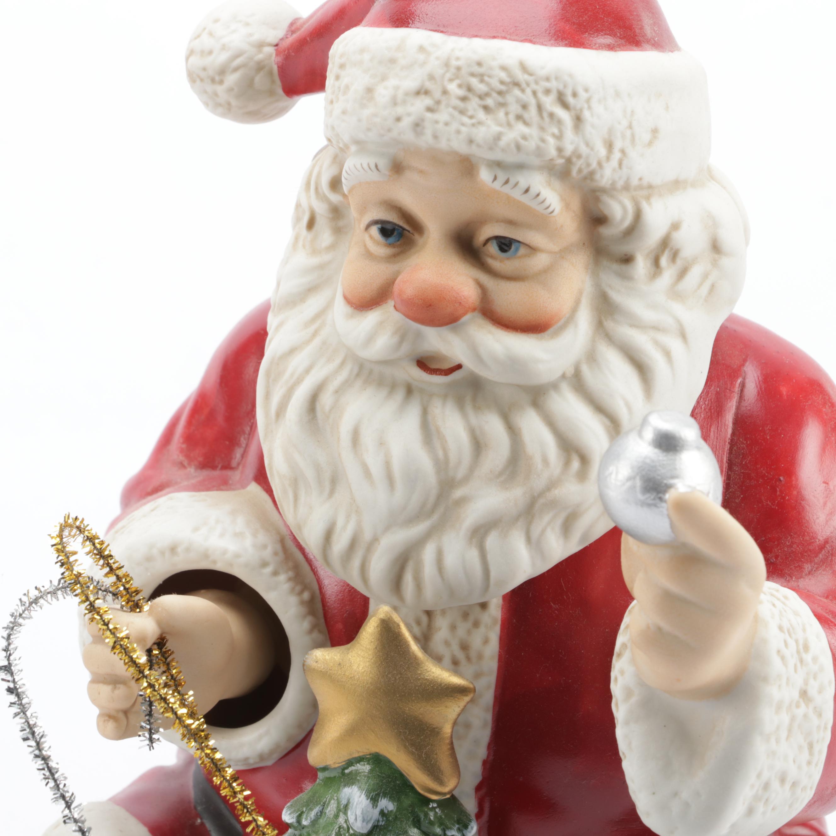 Melody in Motion Limited Edition Porcelain Santa Claus Musical