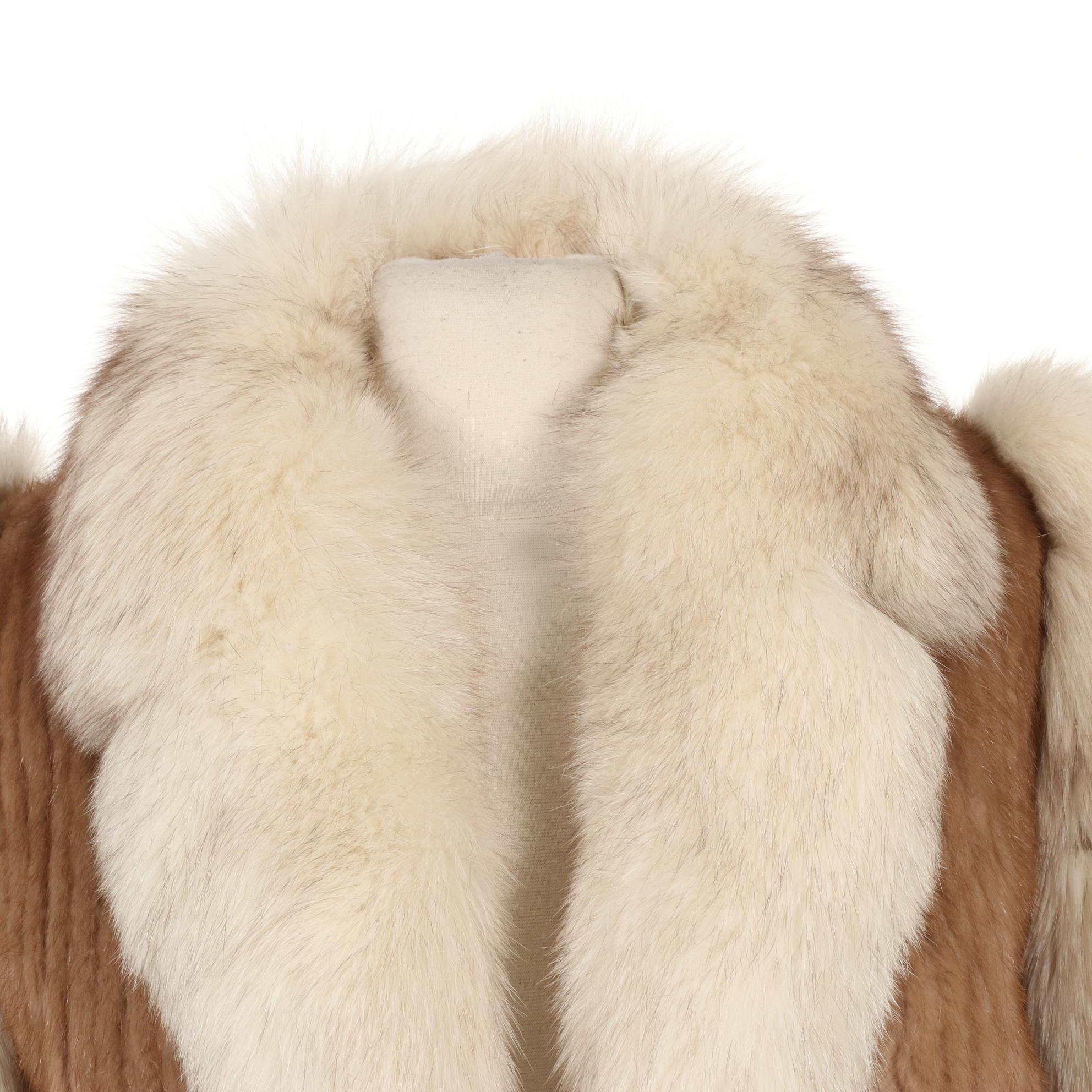 Saga Mink Company Ribbon Mink and Fox Fur Jacket