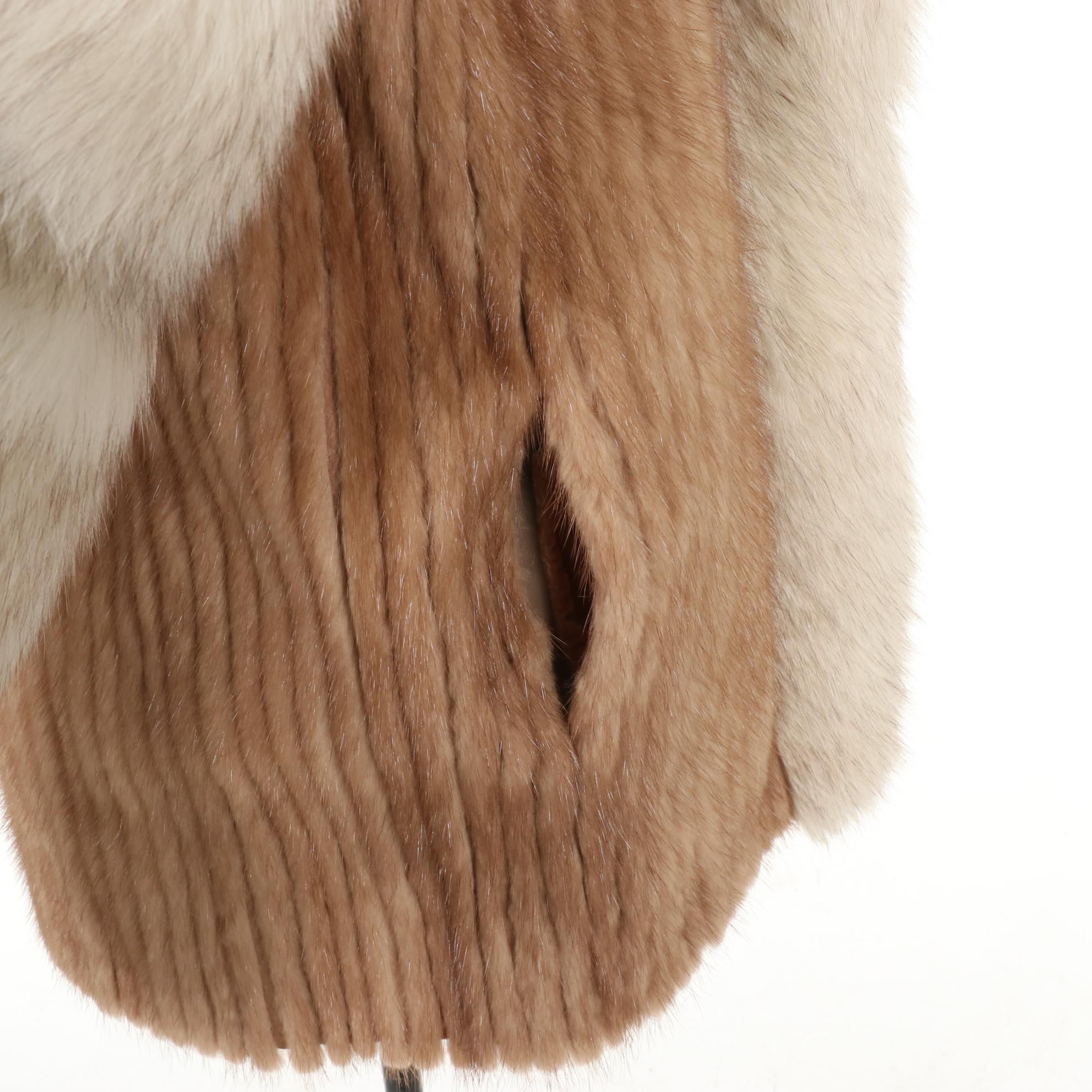 Saga Mink Company Ribbon Mink and Fox Fur Jacket