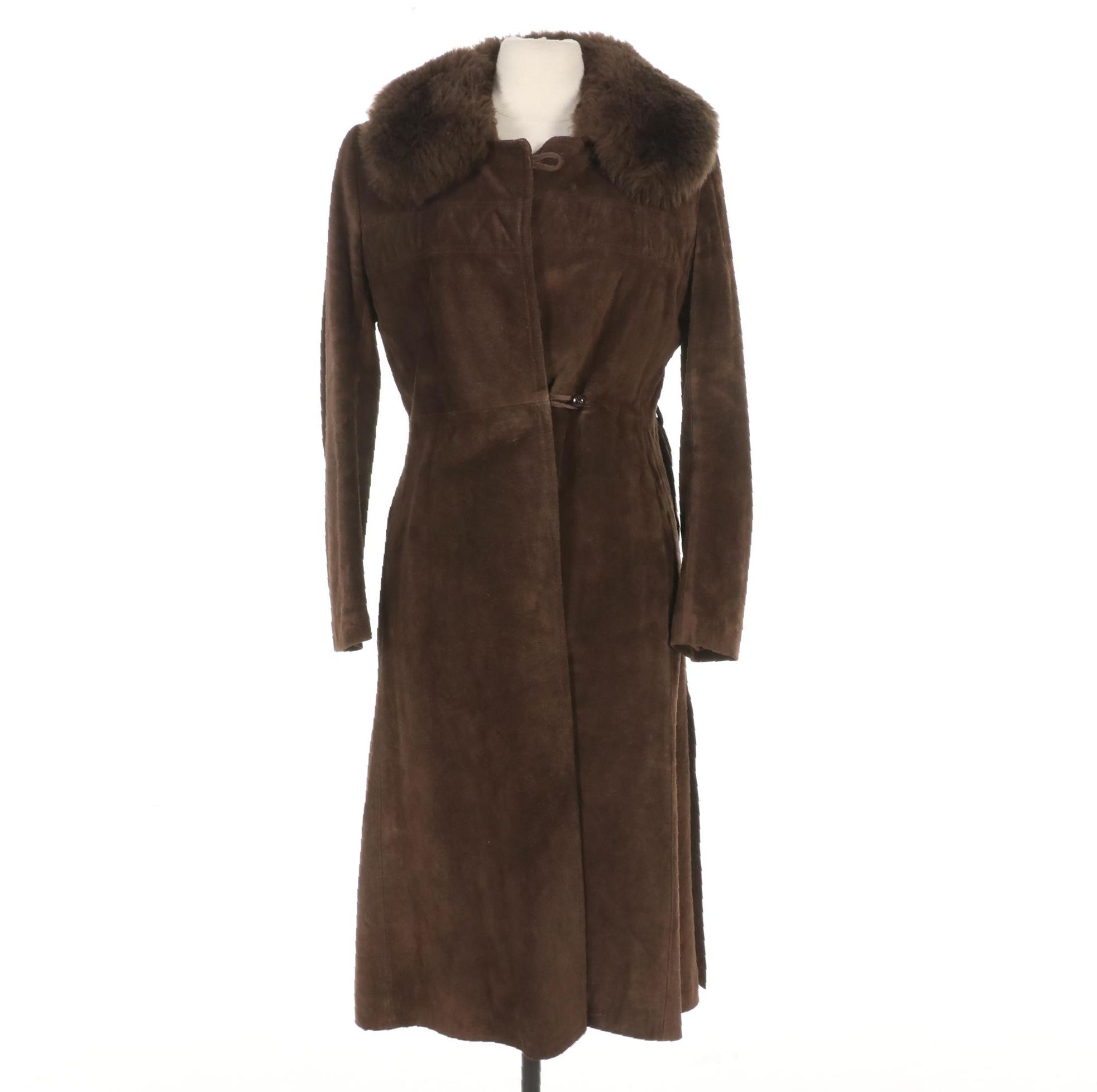 Saks Fifth Avenue Suede and Shearling Full length Coat