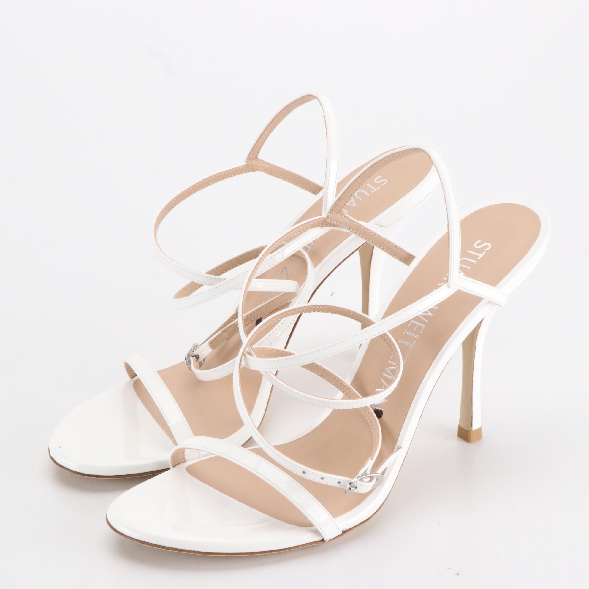 Stuart Weitzman Aleena, Merinda, and Twist High-Heel Sandals in Boxes
