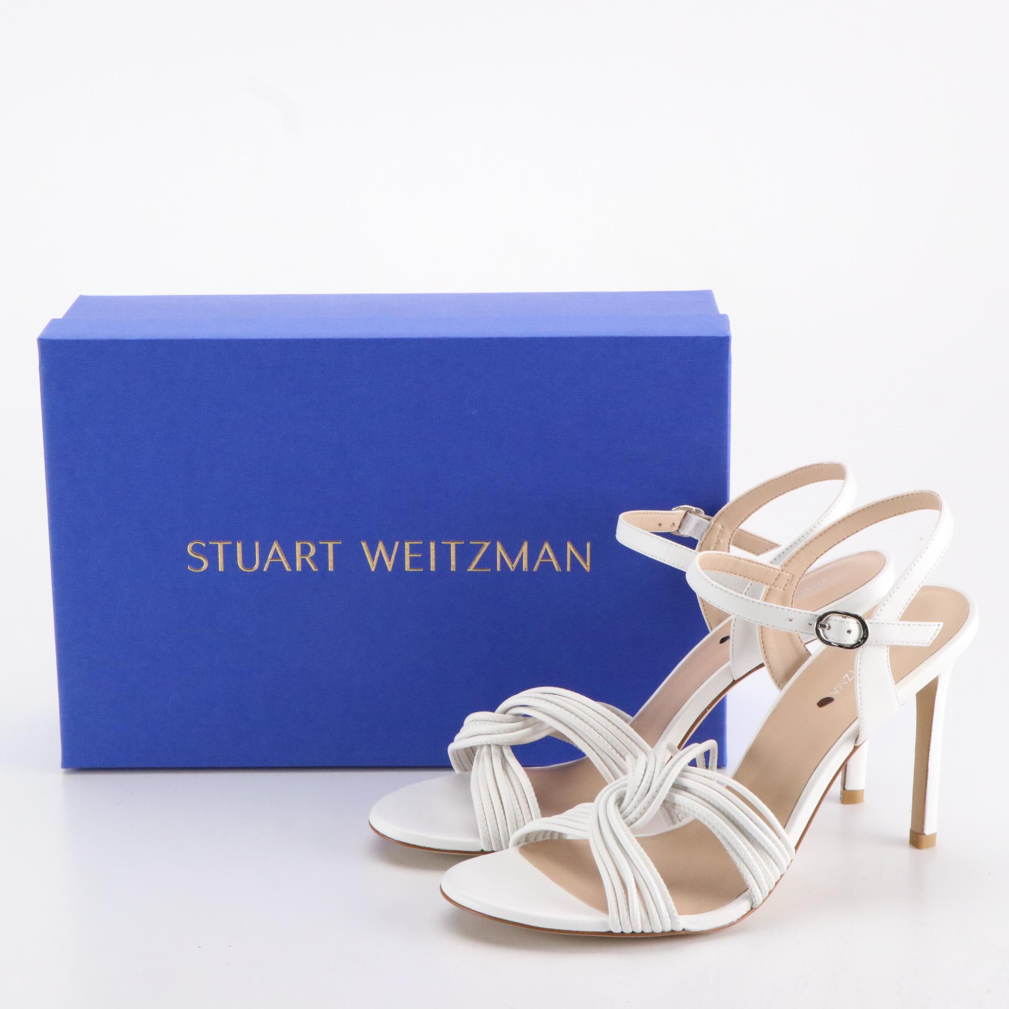 Stuart Weitzman Aleena, Merinda, and Twist High-Heel Sandals in Boxes