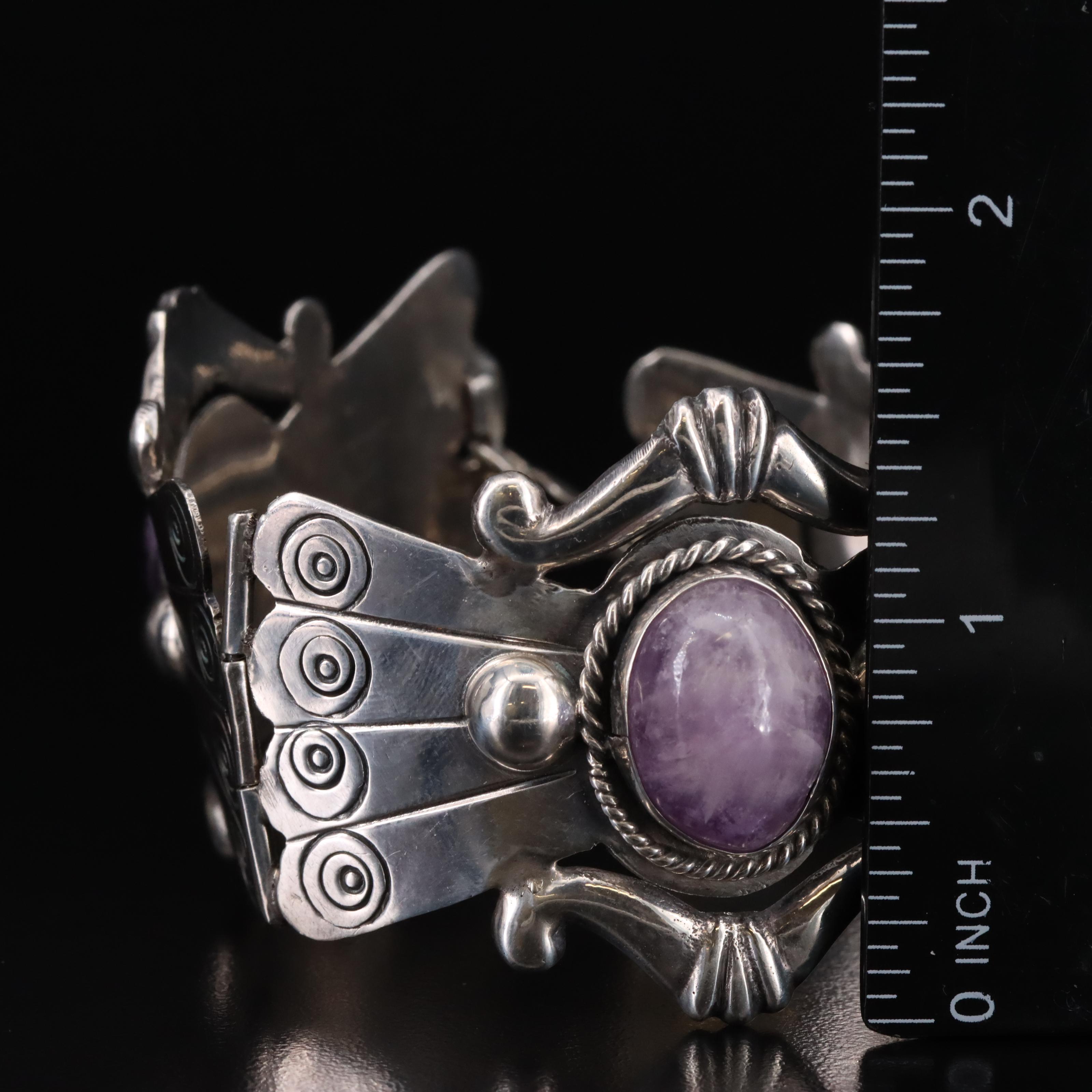 Mexican Sterling Amethyst Bracelet