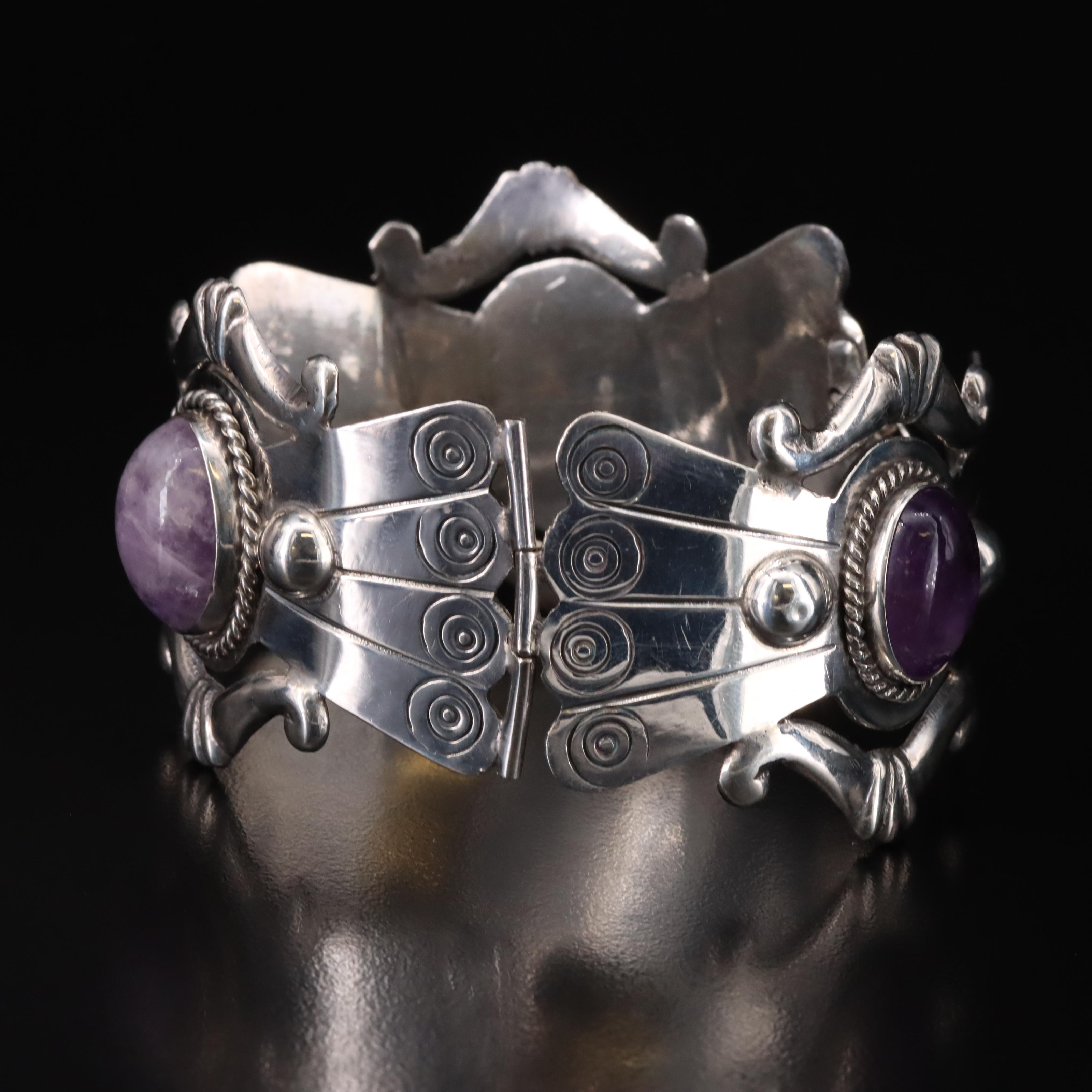 Mexican Sterling Amethyst Bracelet