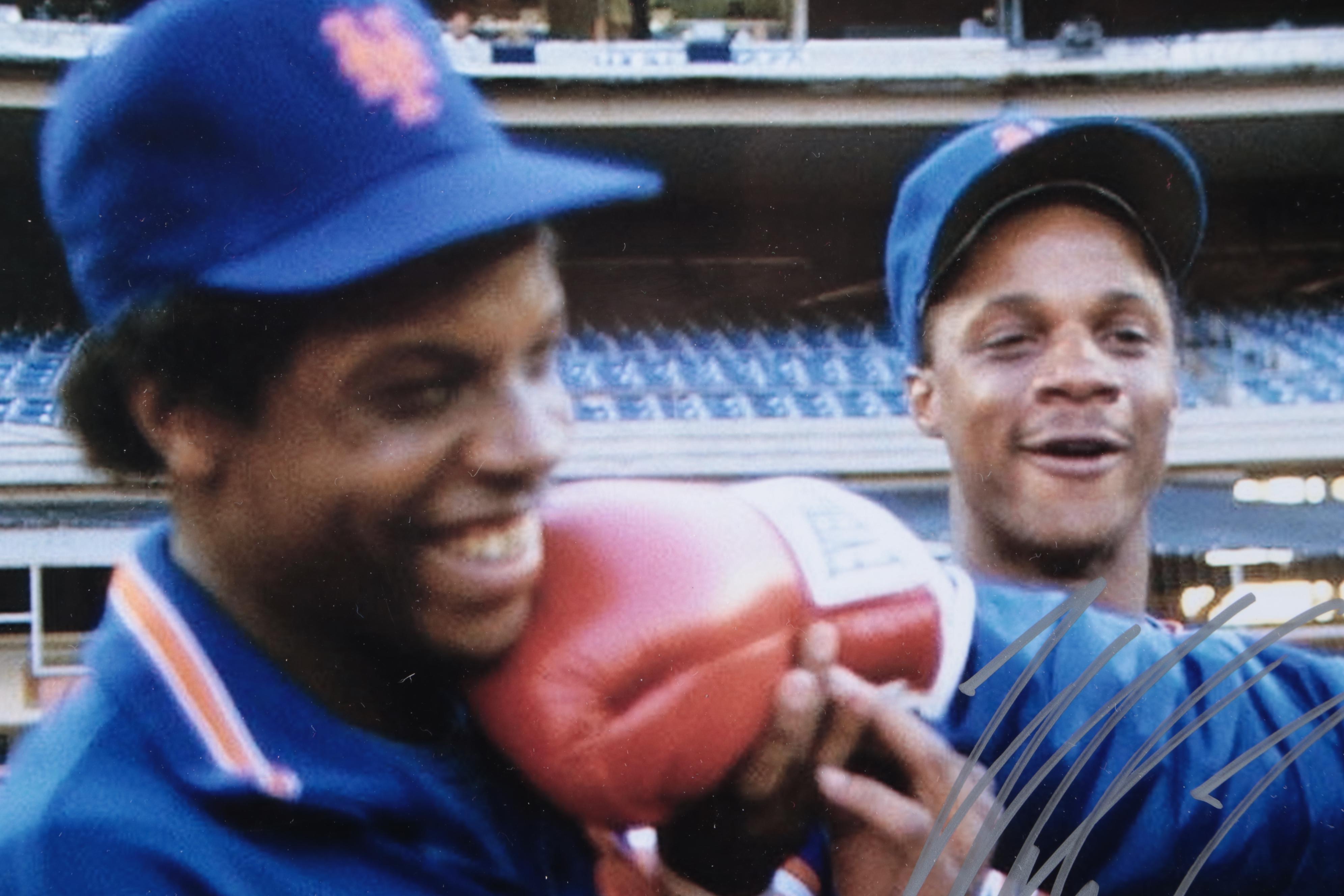 Mike Tyson, Dwight "Doc" Gooden and Darryl Strawberry Signed Mets Print