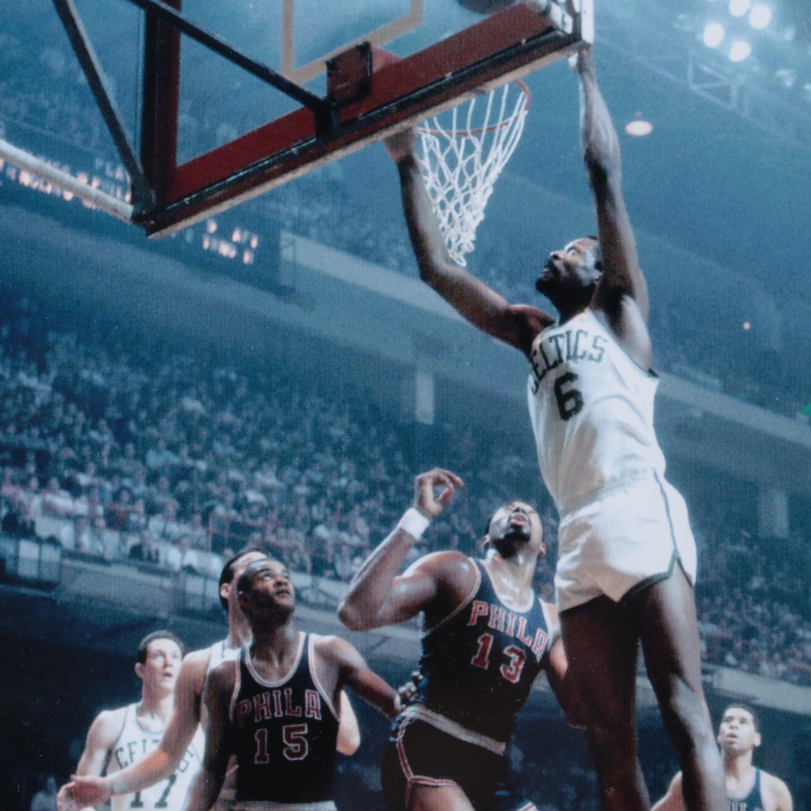 Bill Russell Signed Boston Celtics Basketball Print