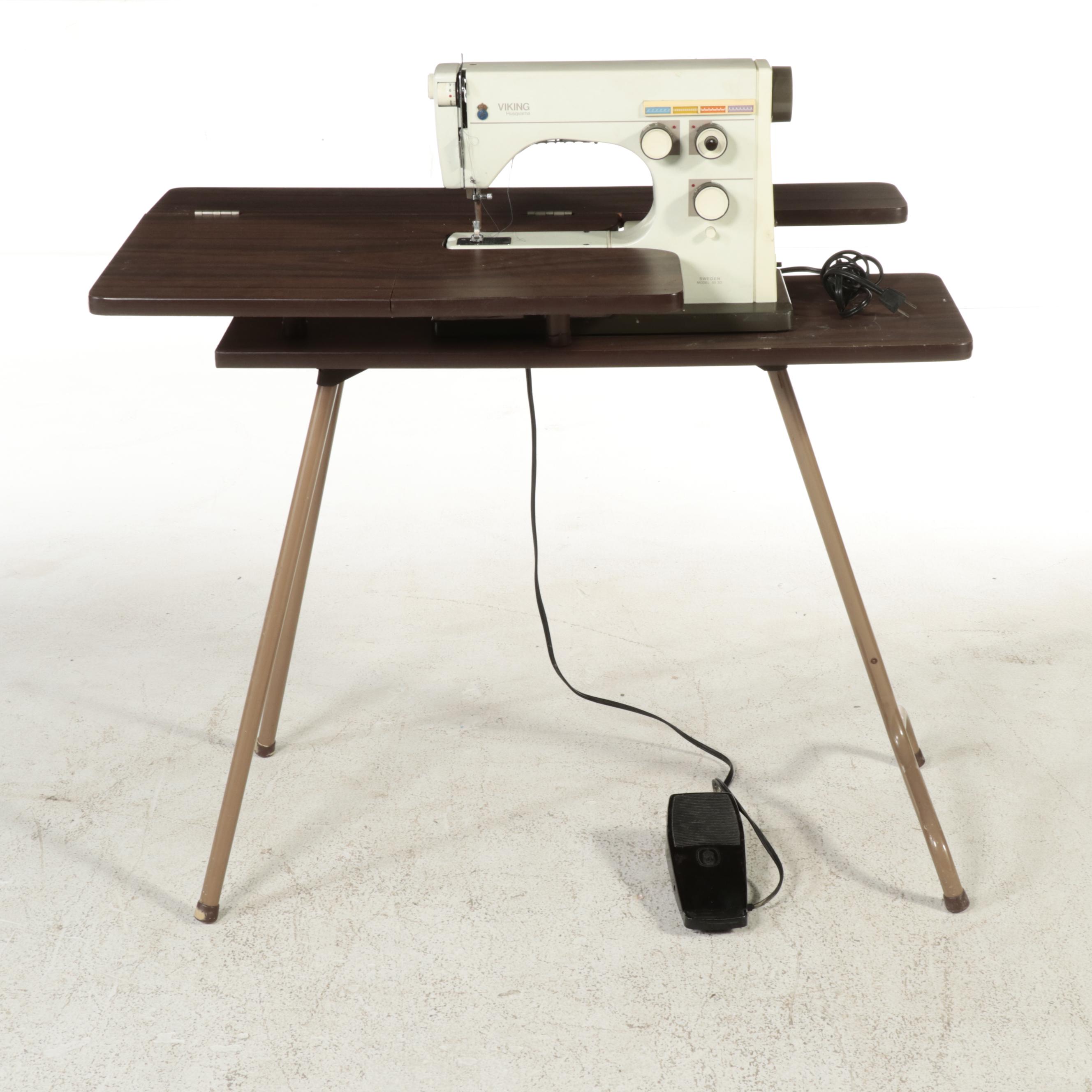 MCM Viking Electric Sewing Machine With Table and Chair