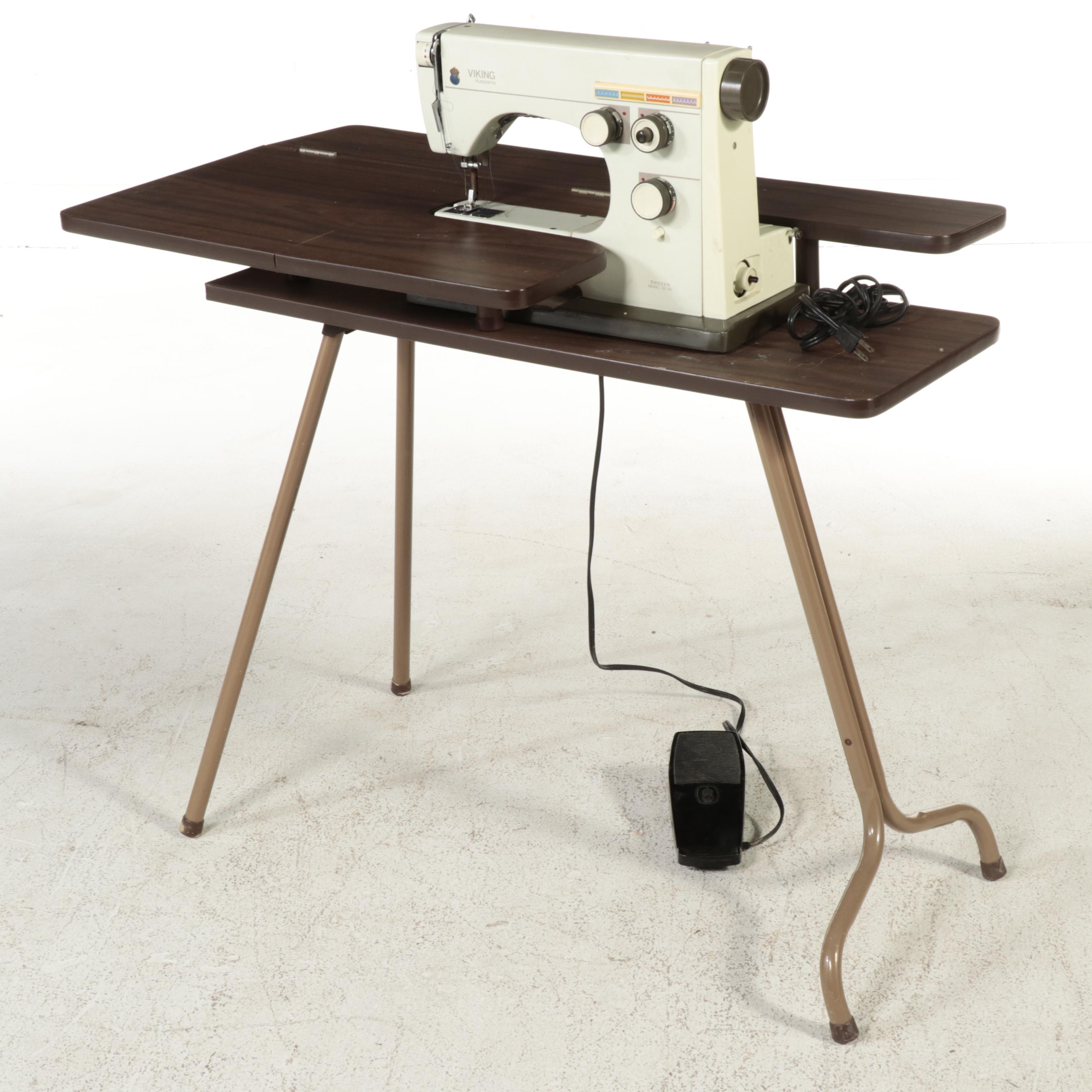 MCM Viking Electric Sewing Machine With Table and Chair