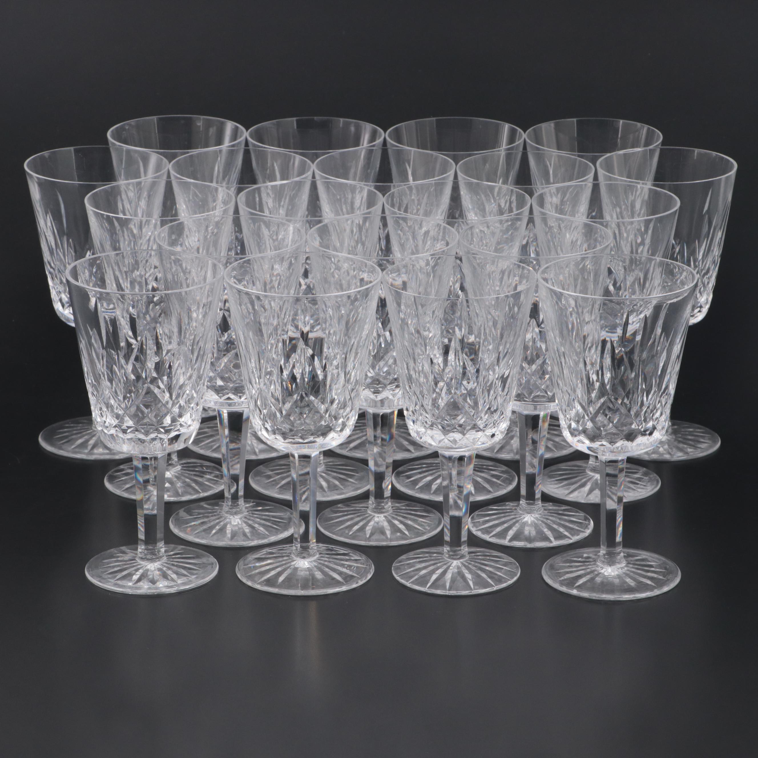 Waterford Crystal "Lismore" Water Goblets, Mid to Late 20th Century