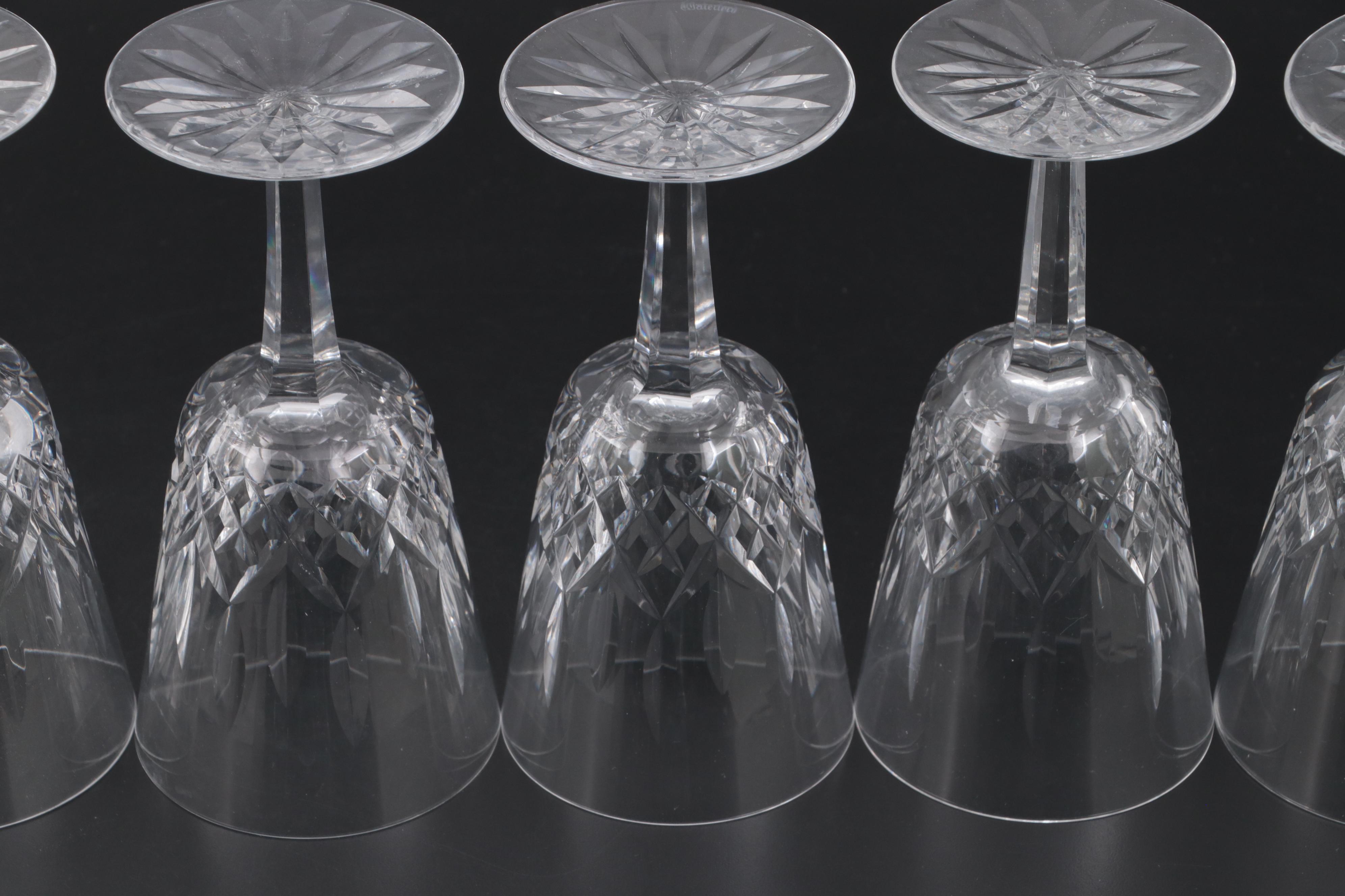 Waterford Crystal "Lismore" Water Goblets, Mid to Late 20th Century