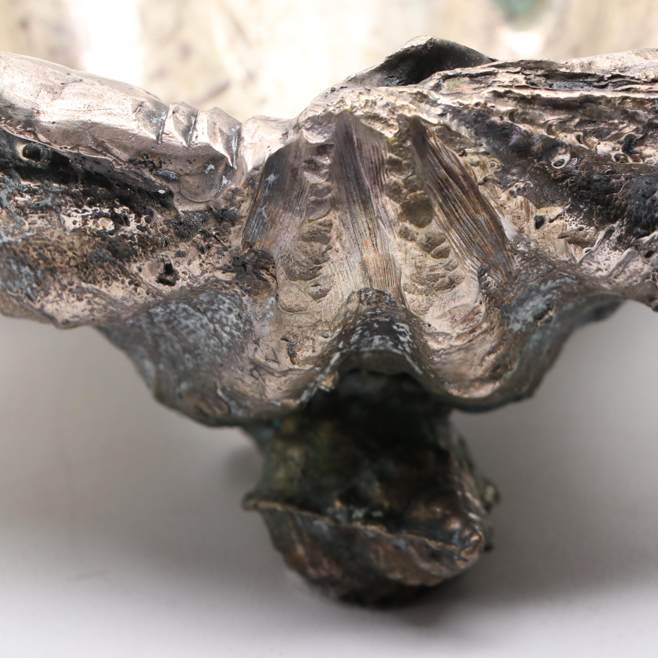 Maitland-Smith Cast Metal Ruffled Clam Shell Bowl