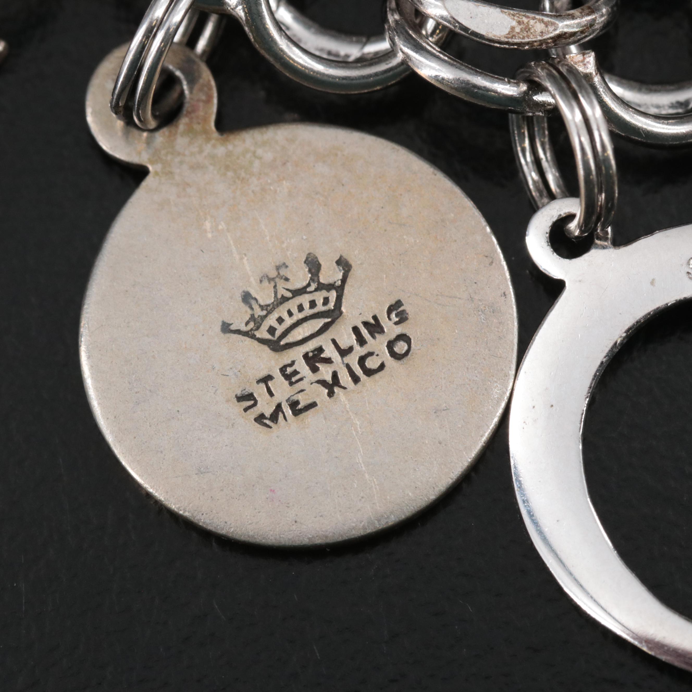 Vintage Charm Bracelets Featuring Sterling and Enamel