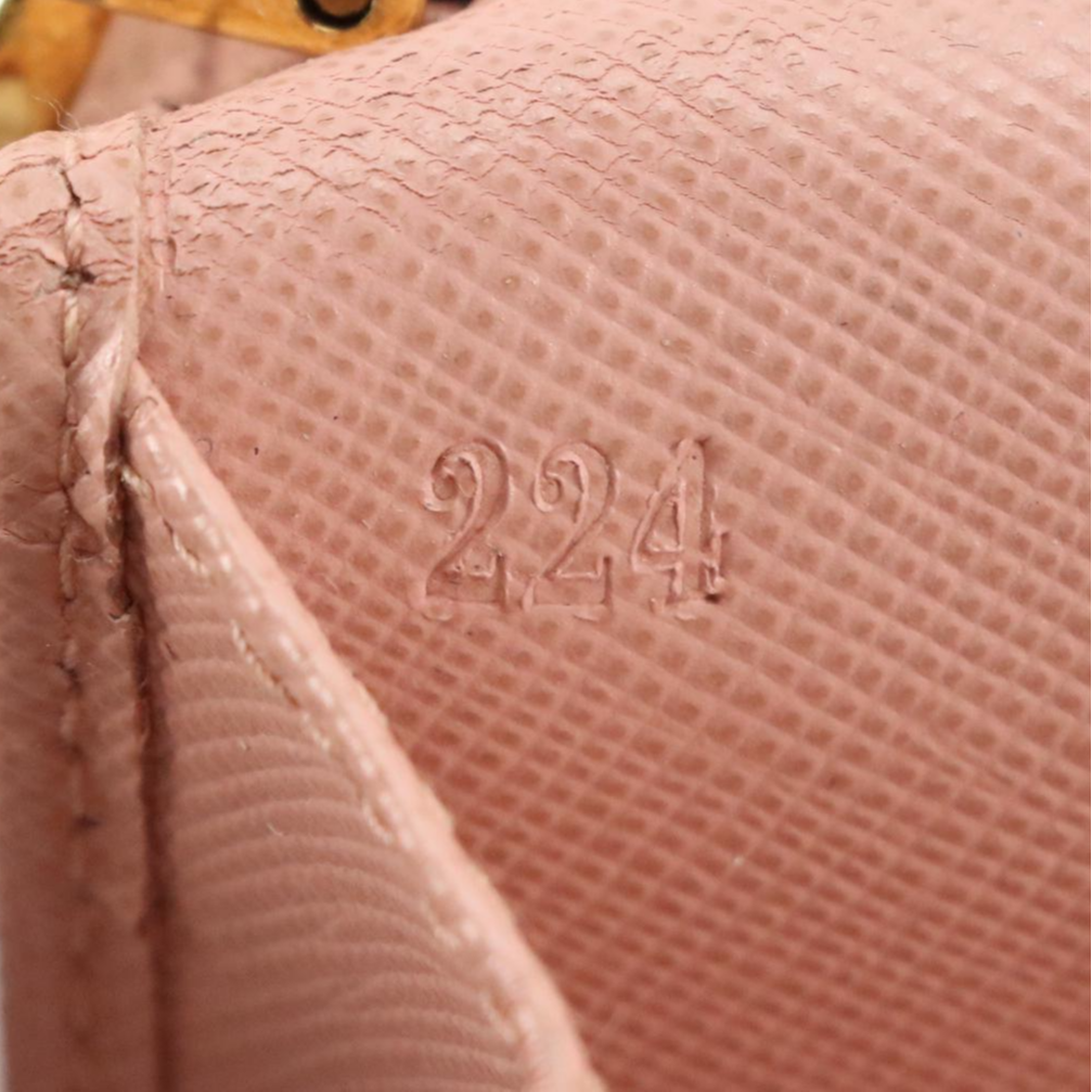 Prada Bow Wristlet in Pink Saffiano Leather