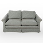 Contemporary Gray Fabric Upholstered Loveseat