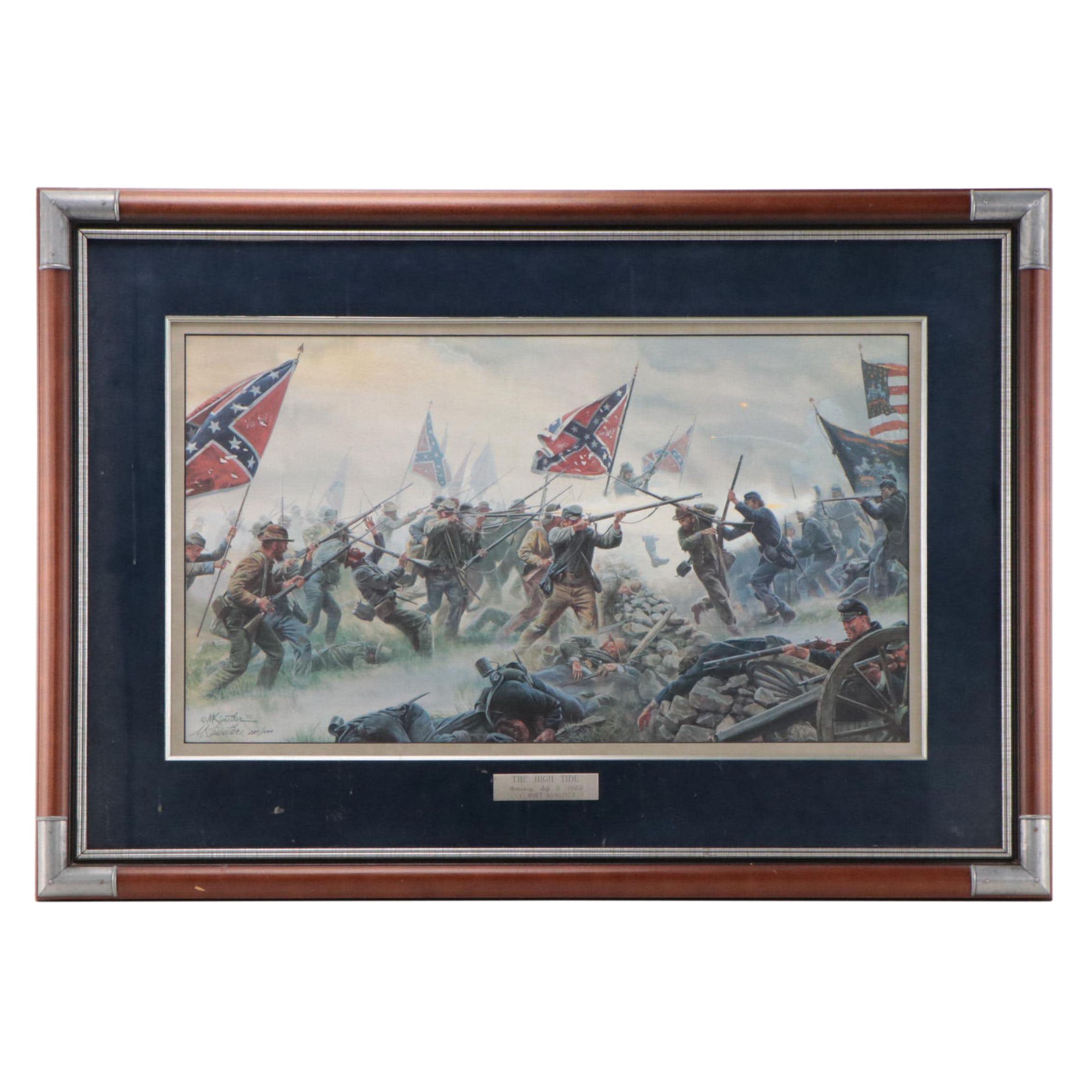 Mort Kunstler Civil War Themed Offset Lithograph "The High Tide," 1993