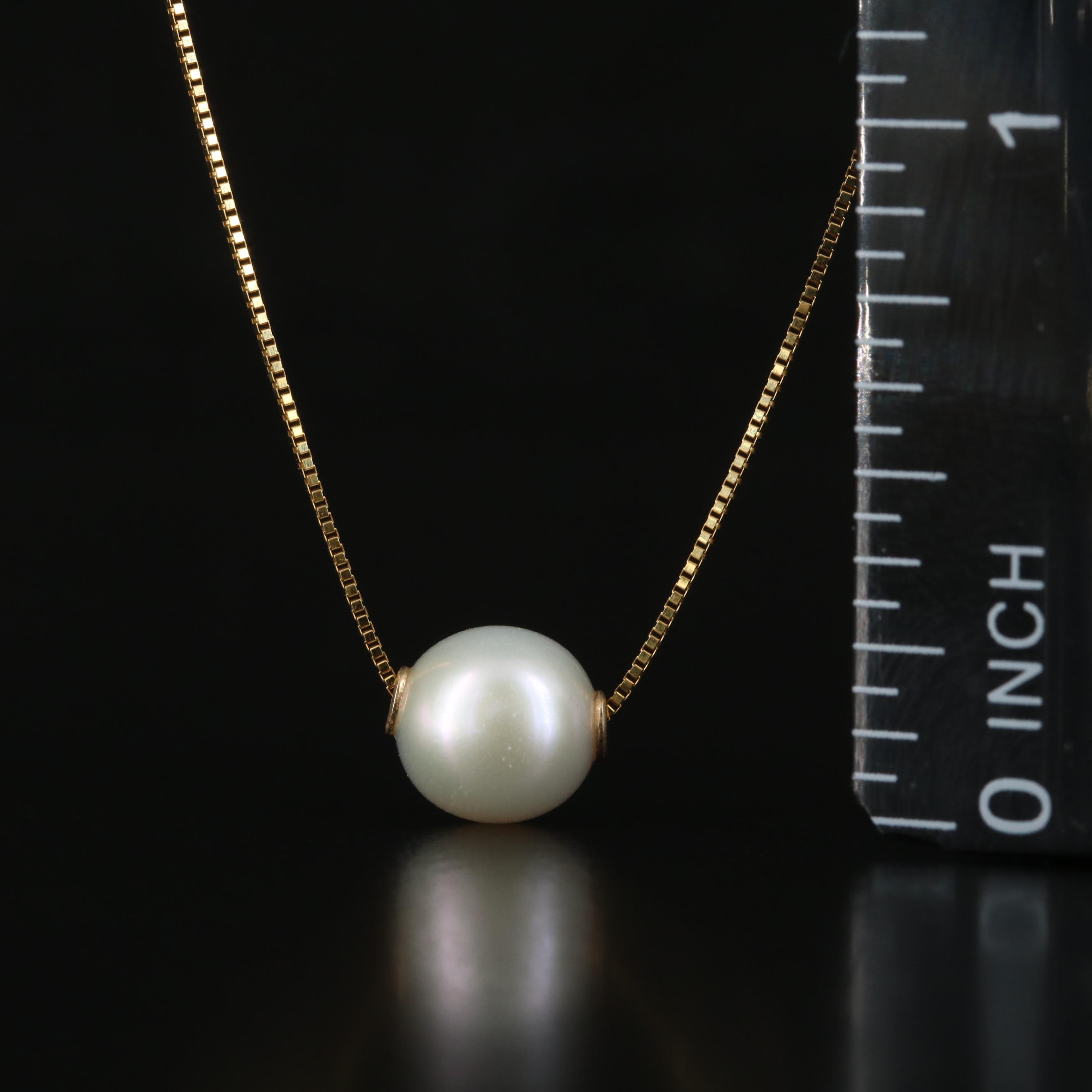10K Pearl Solitaire Necklace