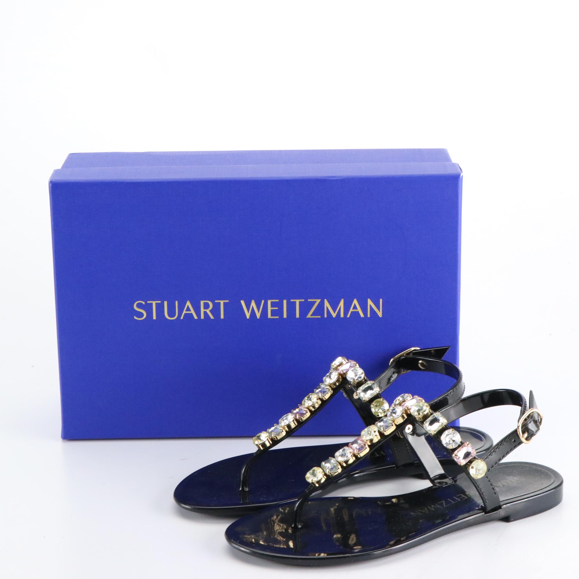 Stuart Weitzman Embellished Sandals and Jelly Flats in Boxes