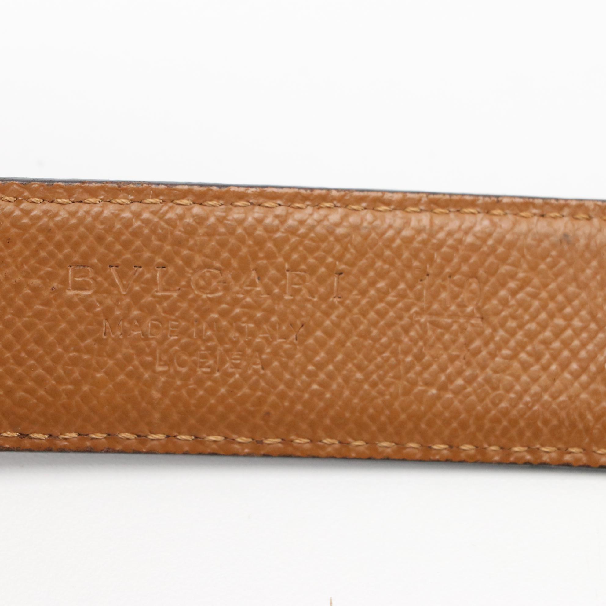 BVLGARI Logo Buckle Reversible Leather Belt EBTH