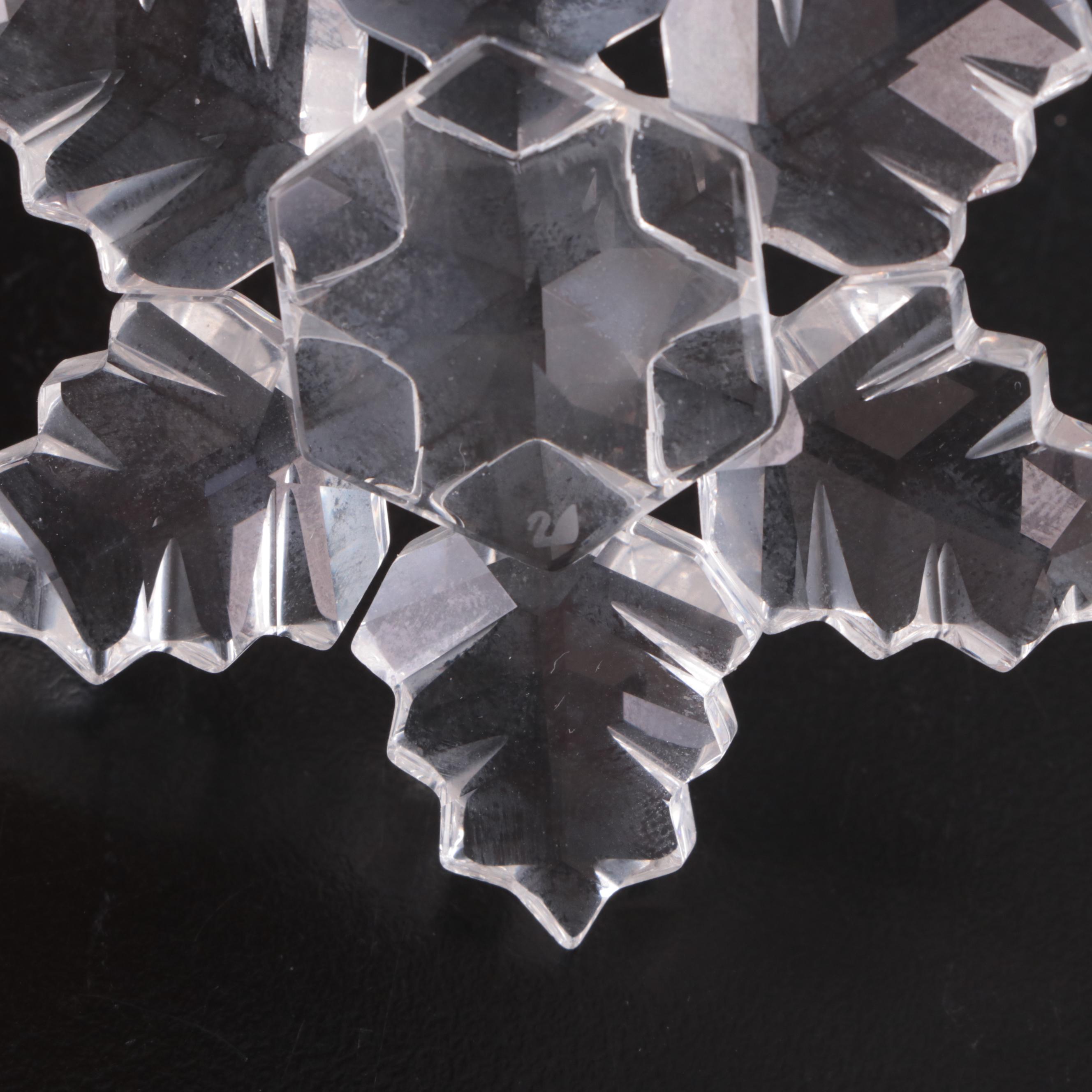 Swarovski Crystal Annual Holiday Ornaments with Stands, 1990s