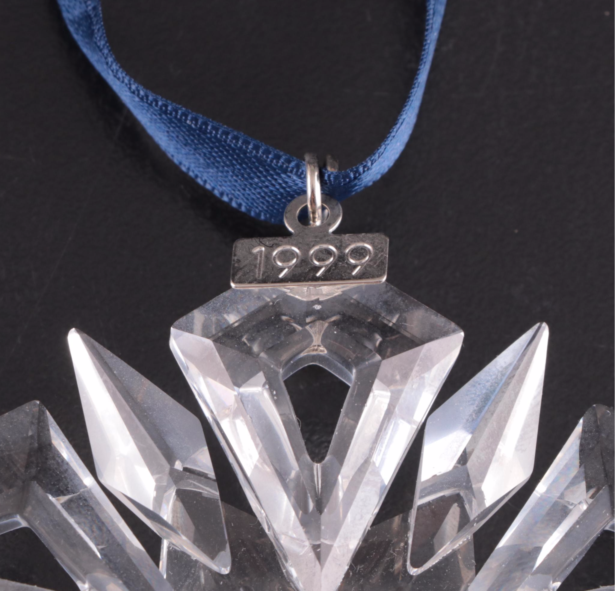 Swarovski Crystal Annual Holiday Ornaments with Stands, 1990s