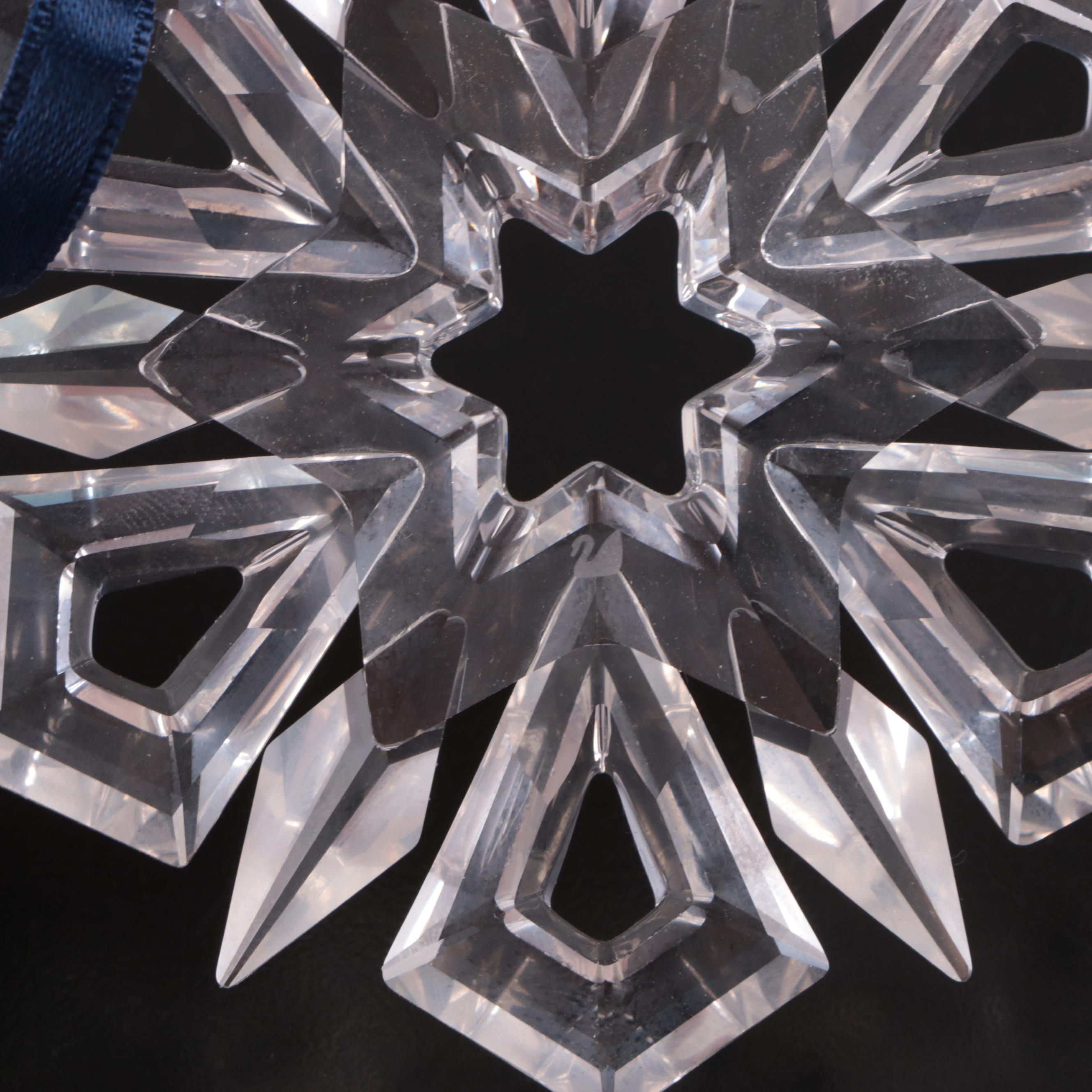 Swarovski Crystal Annual Holiday Ornaments with Stands, 1990s