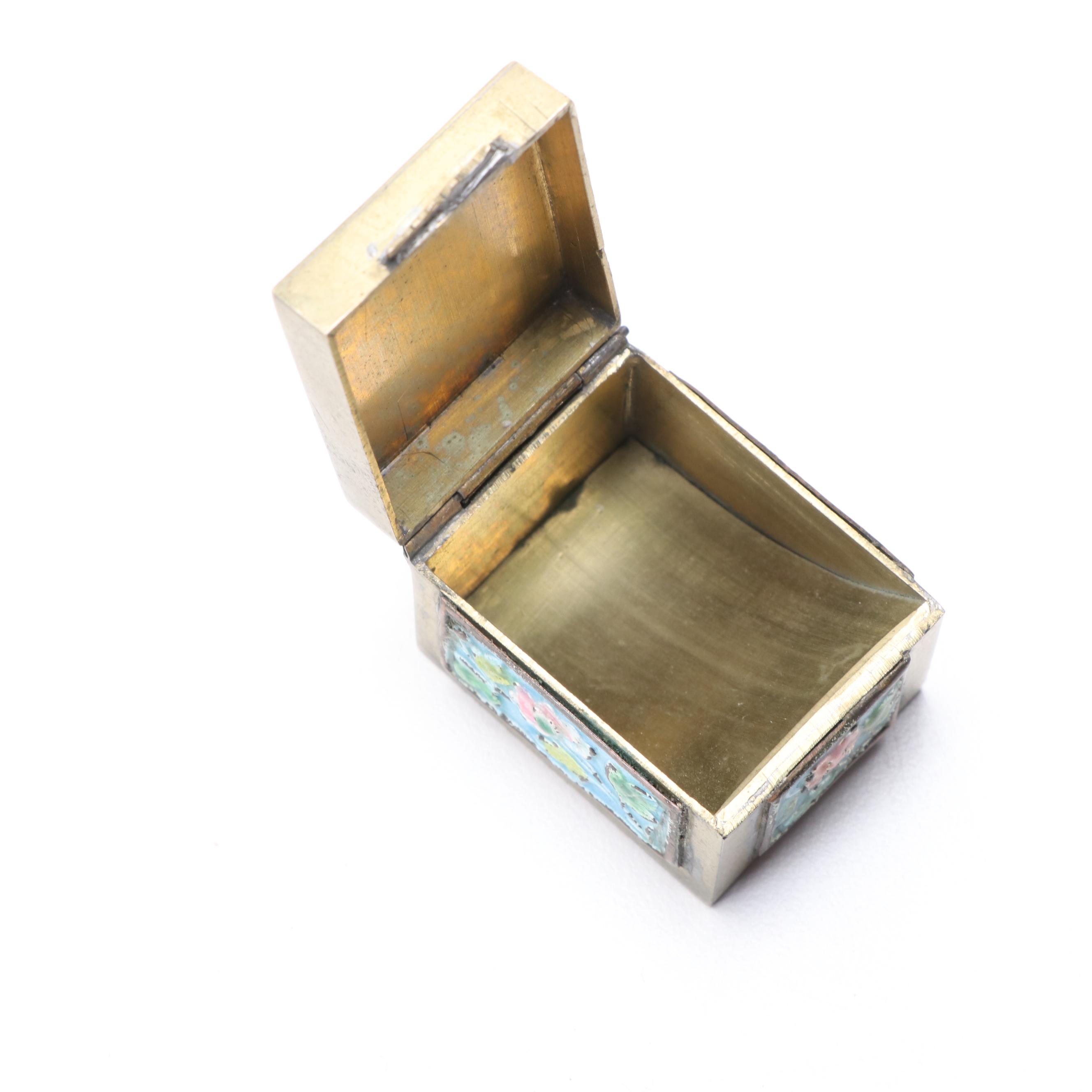 Canton Enamel Stamp Boxes, Early to Mid-20th Century