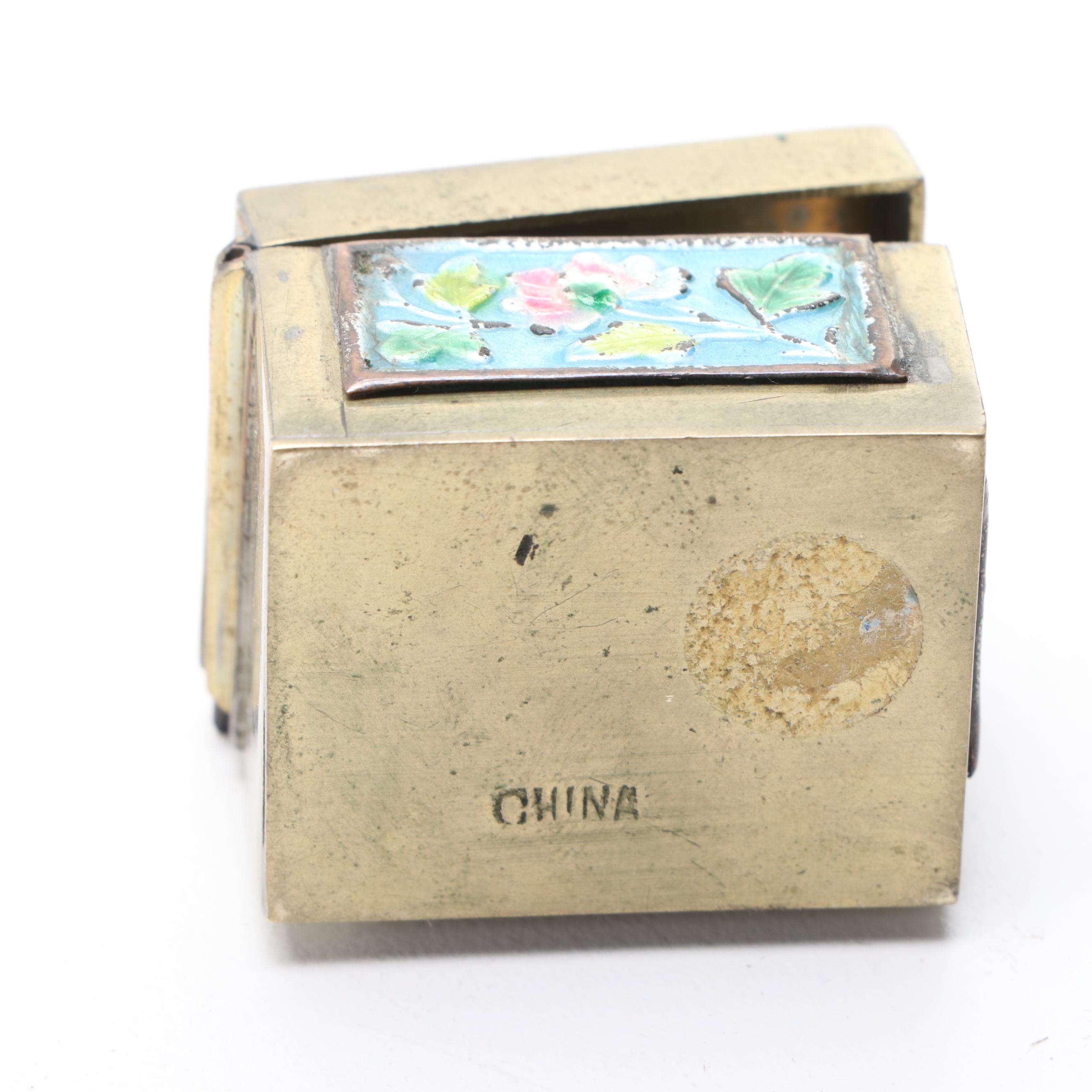Canton Enamel Stamp Boxes, Early to Mid-20th Century
