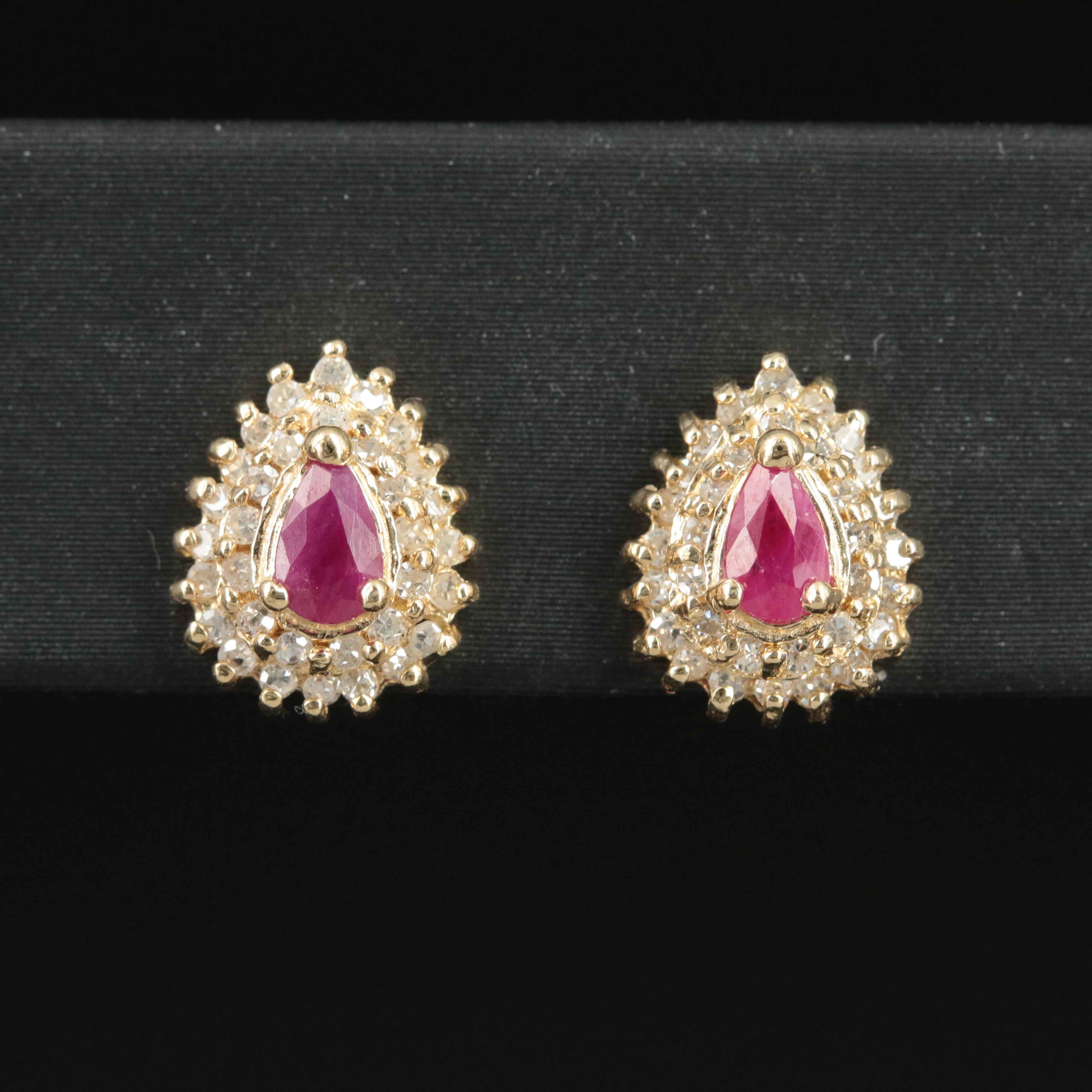 14K Ruby and 0.33 CTW Diamond Earrings