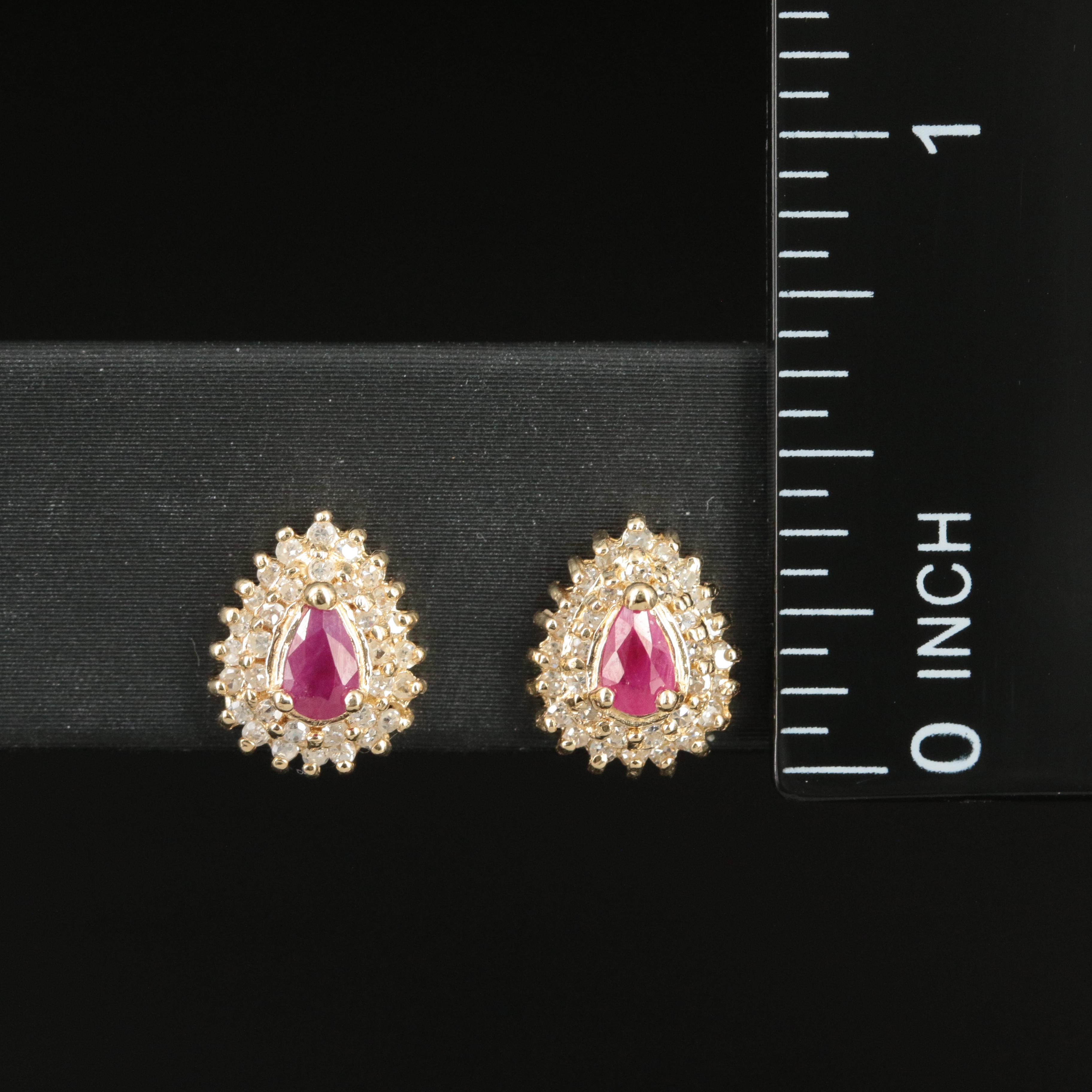 14K Ruby and 0.33 CTW Diamond Earrings