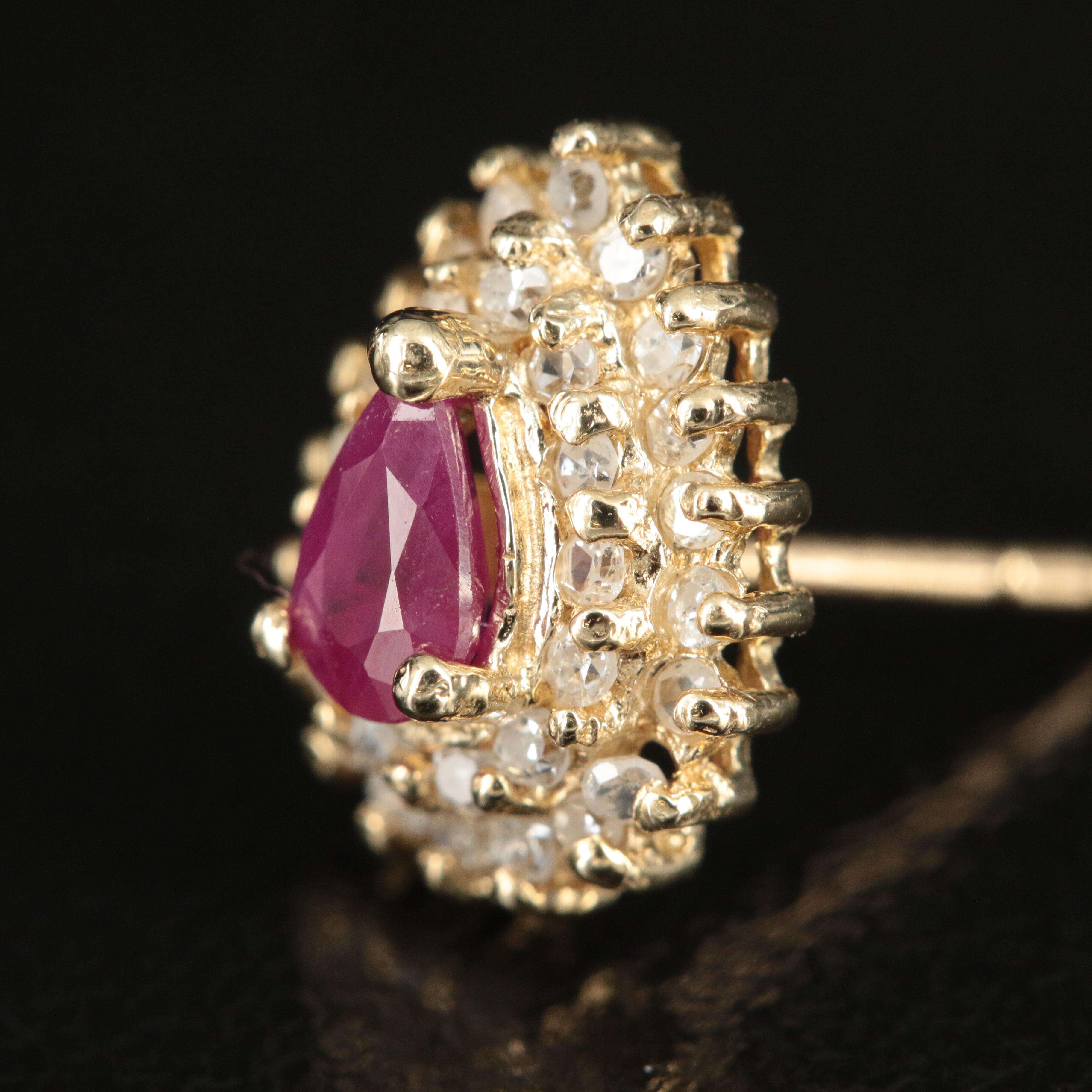 14K Ruby and 0.33 CTW Diamond Earrings