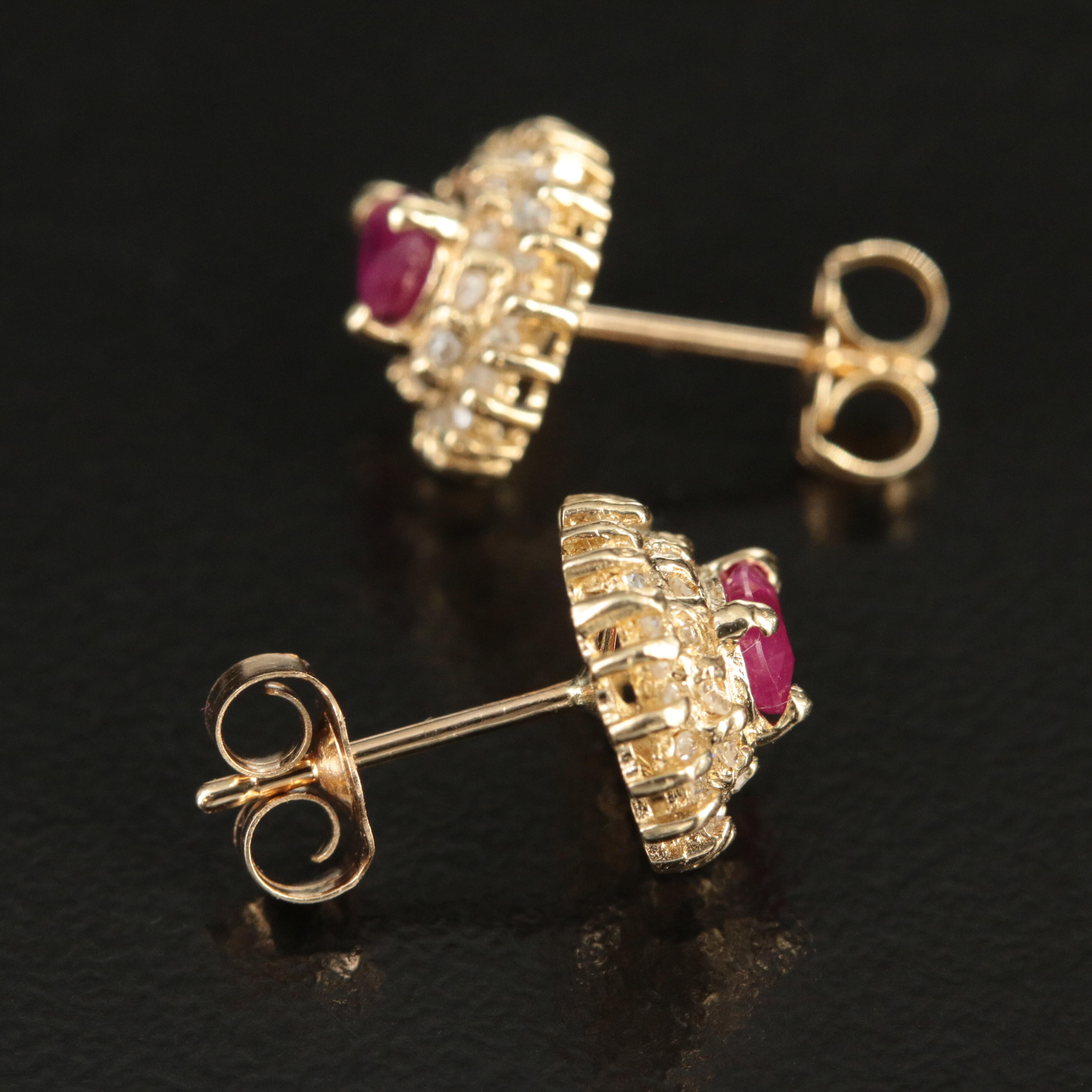 14K Ruby and 0.33 CTW Diamond Earrings