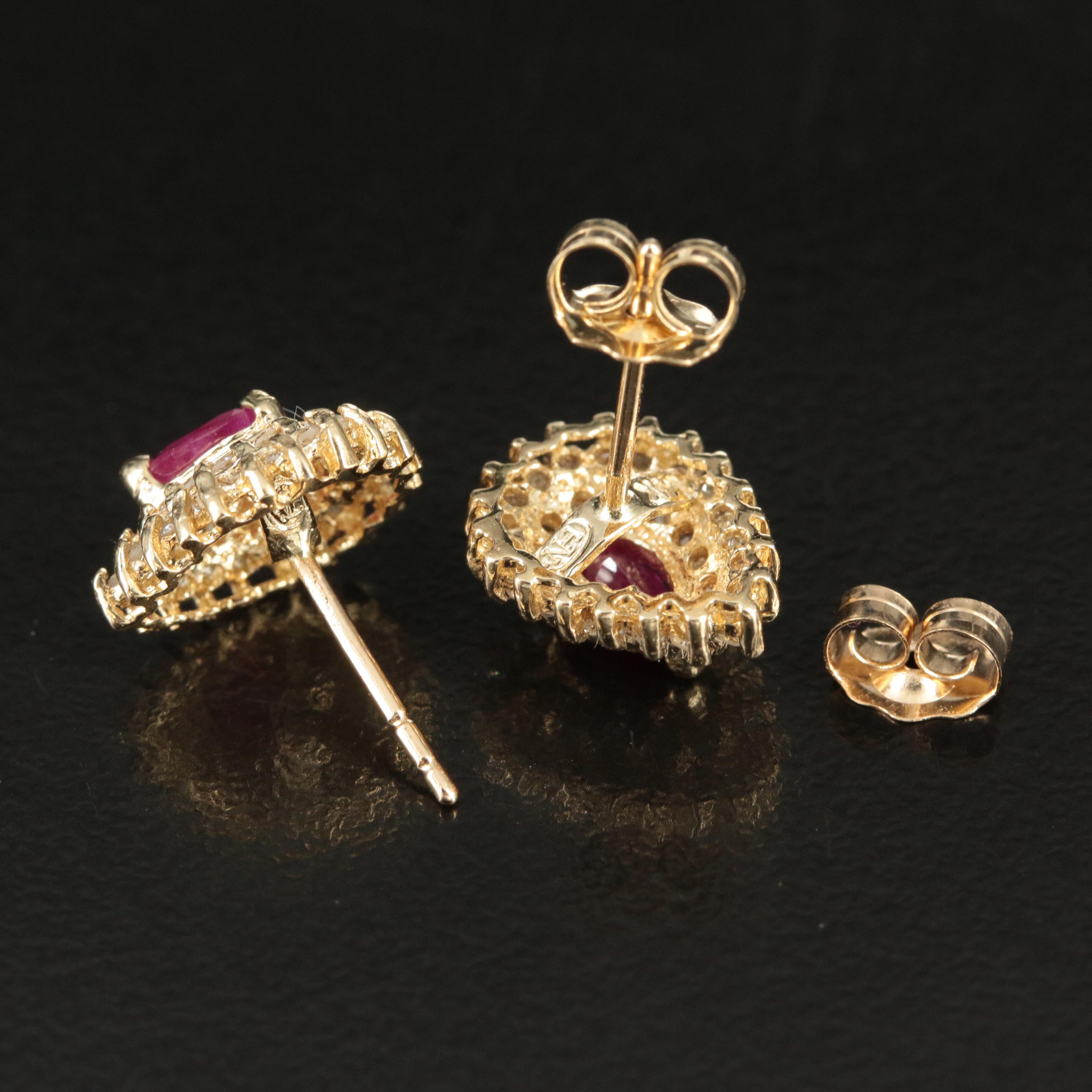 14K Ruby and 0.33 CTW Diamond Earrings