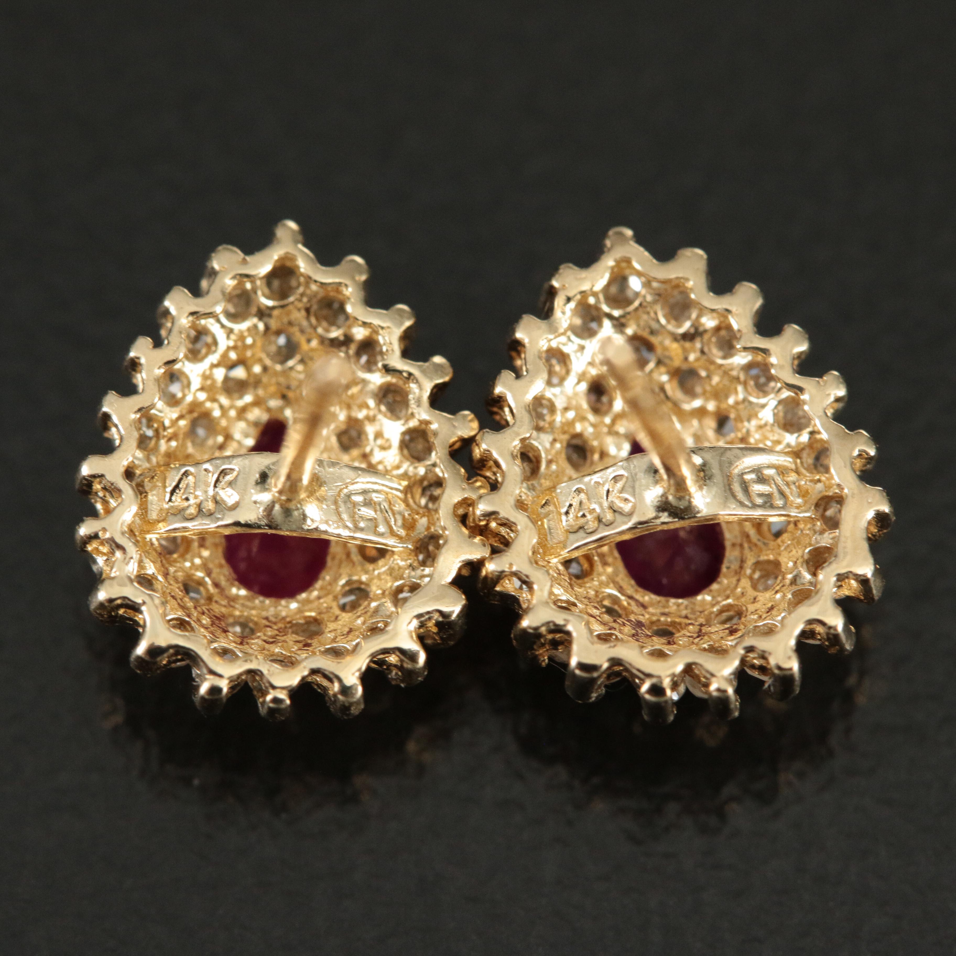14K Ruby and 0.33 CTW Diamond Earrings
