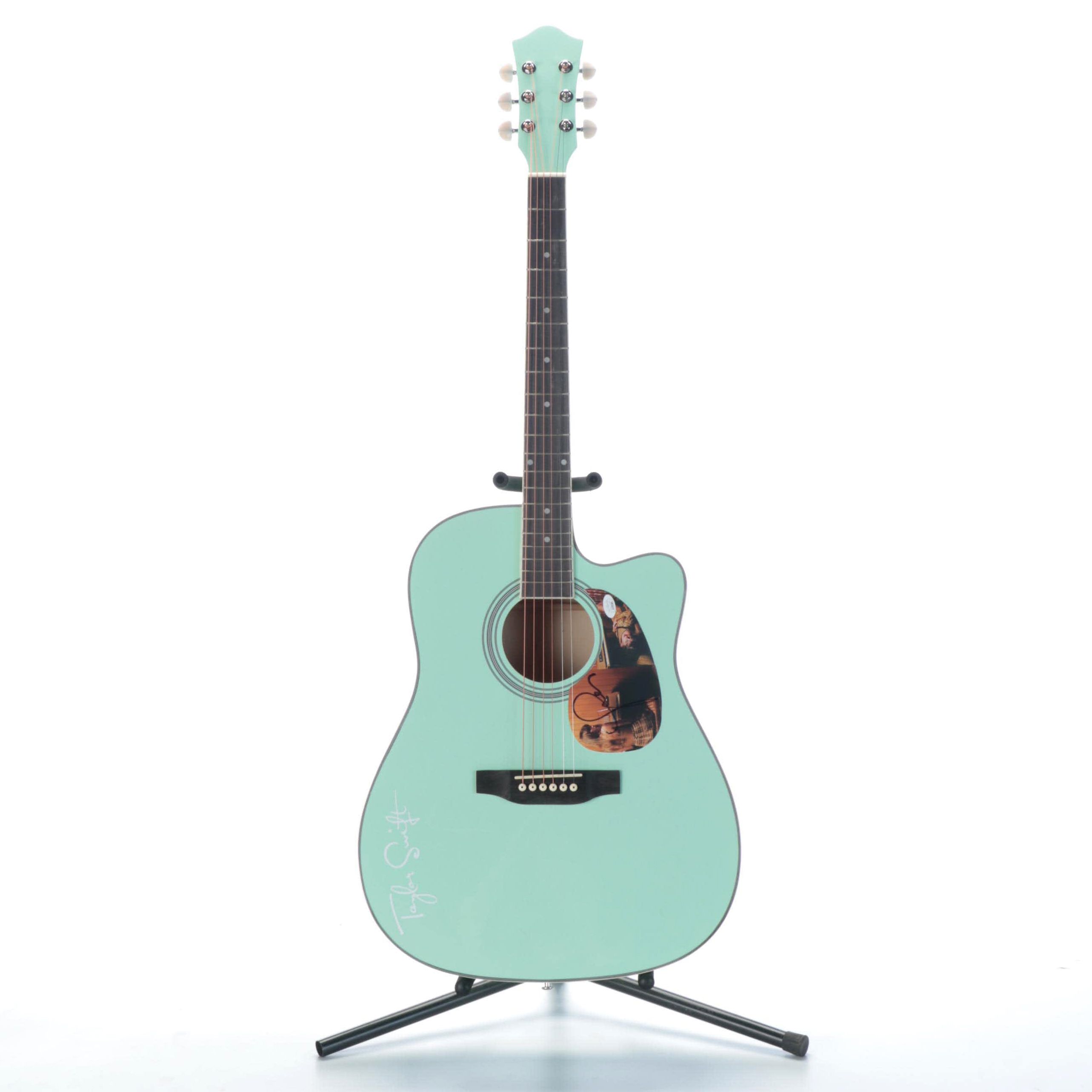 Signed Taylor Swift Mint Green Acoustic Guitar with Accessories