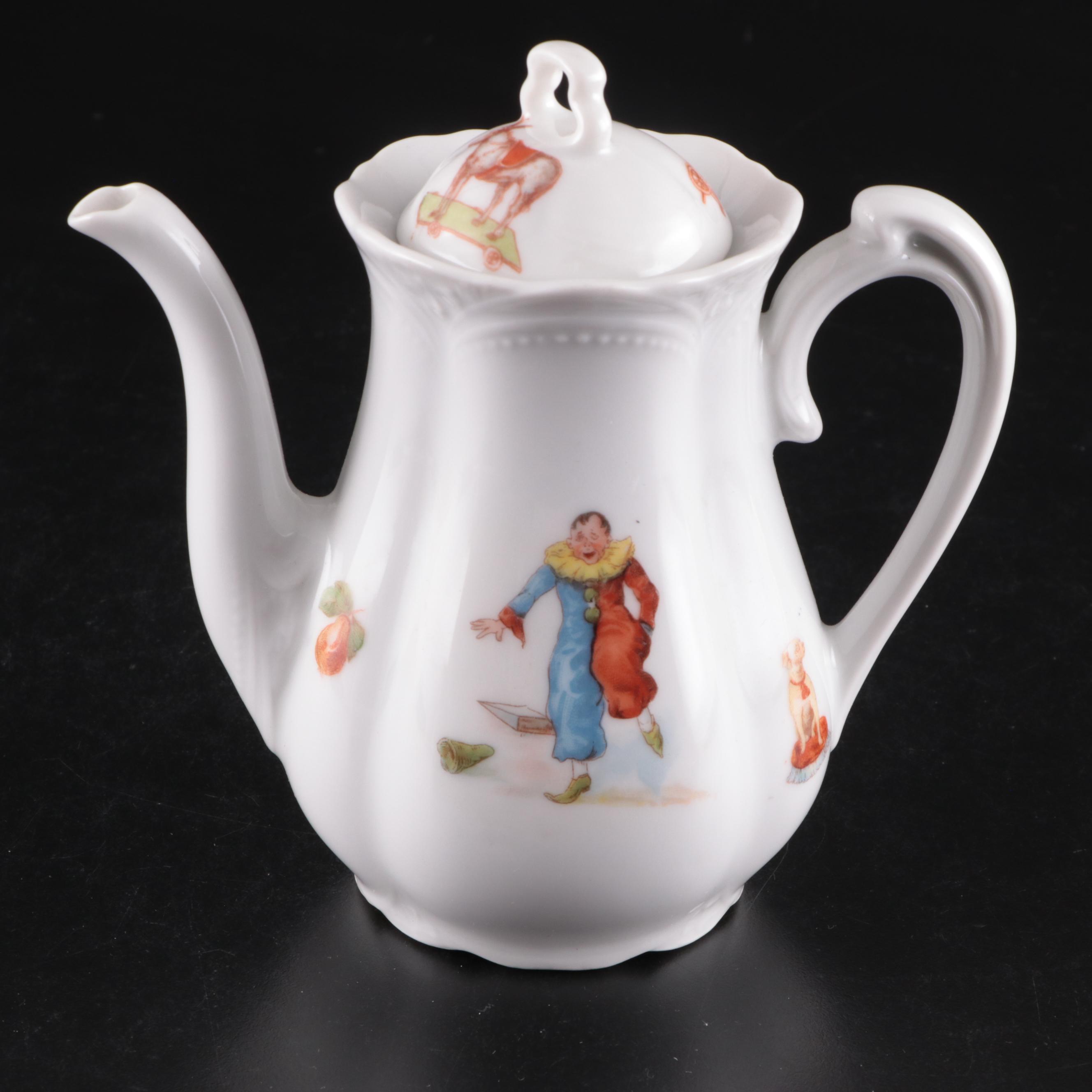 Victorian German Porcelain Children's Play Tea Set and Tureen