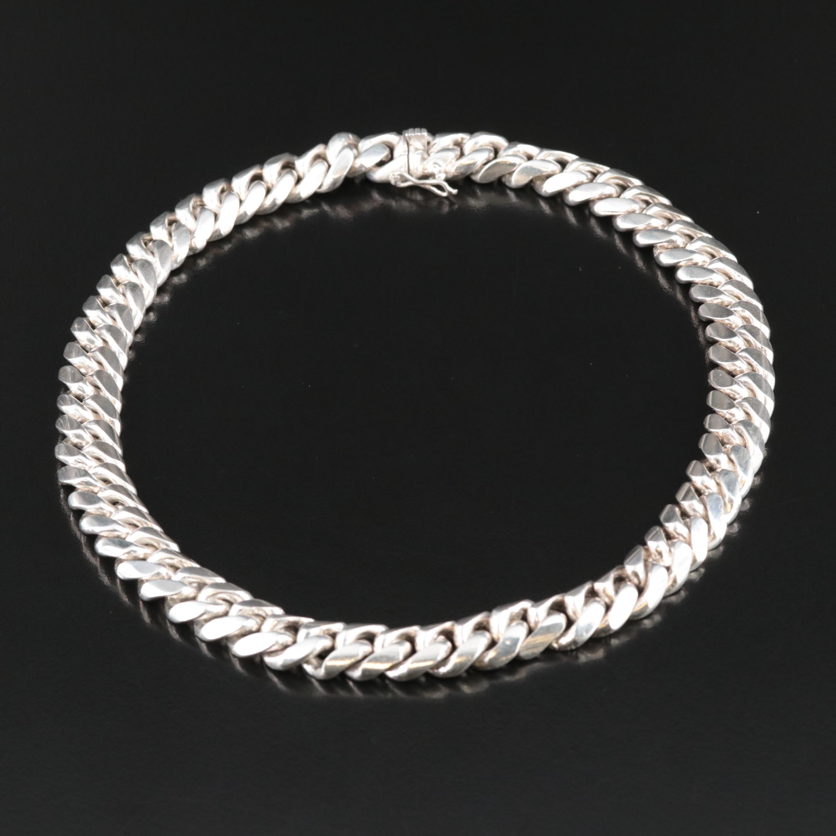 Sterling Curb Link Chain Necklace EBTH