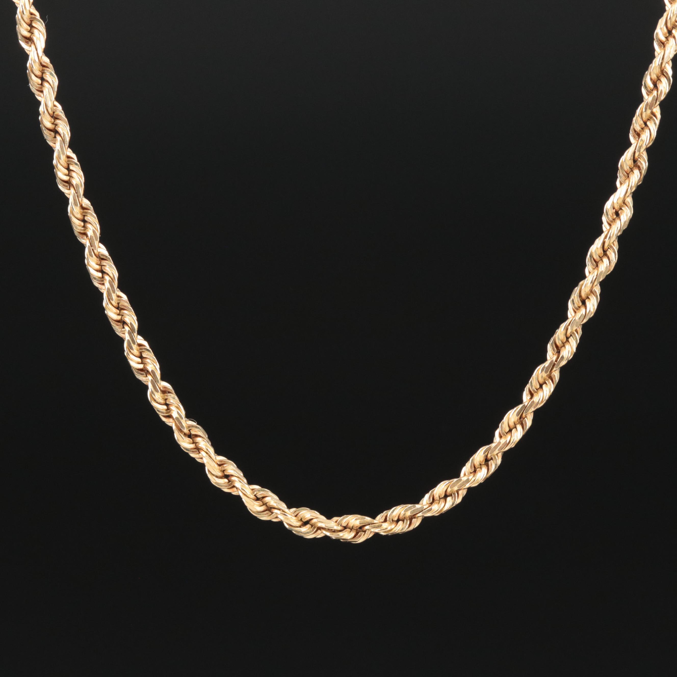 10K Rope Chain Necklace