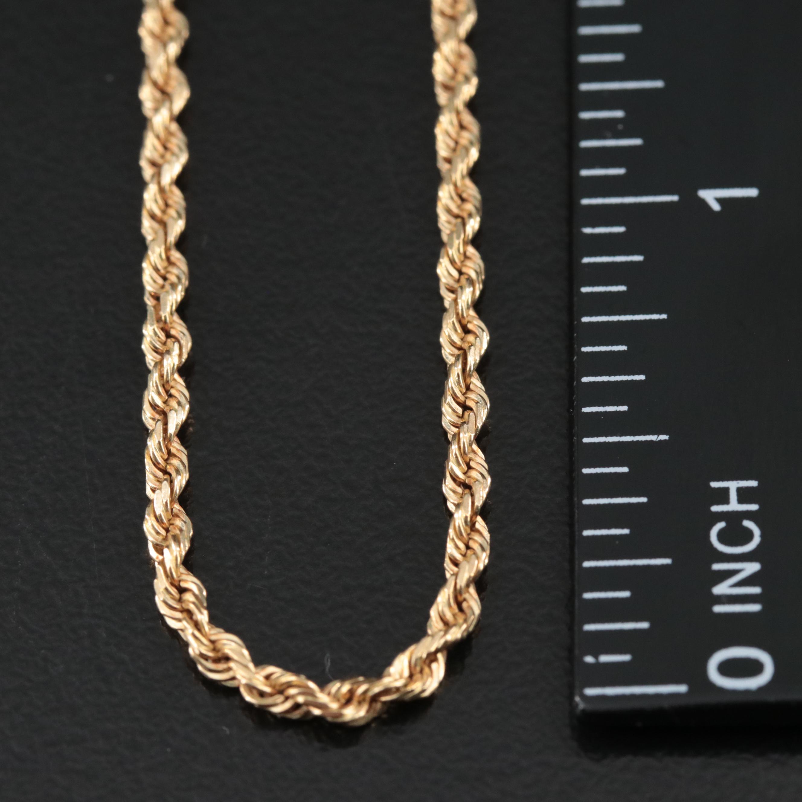10K Rope Chain Necklace