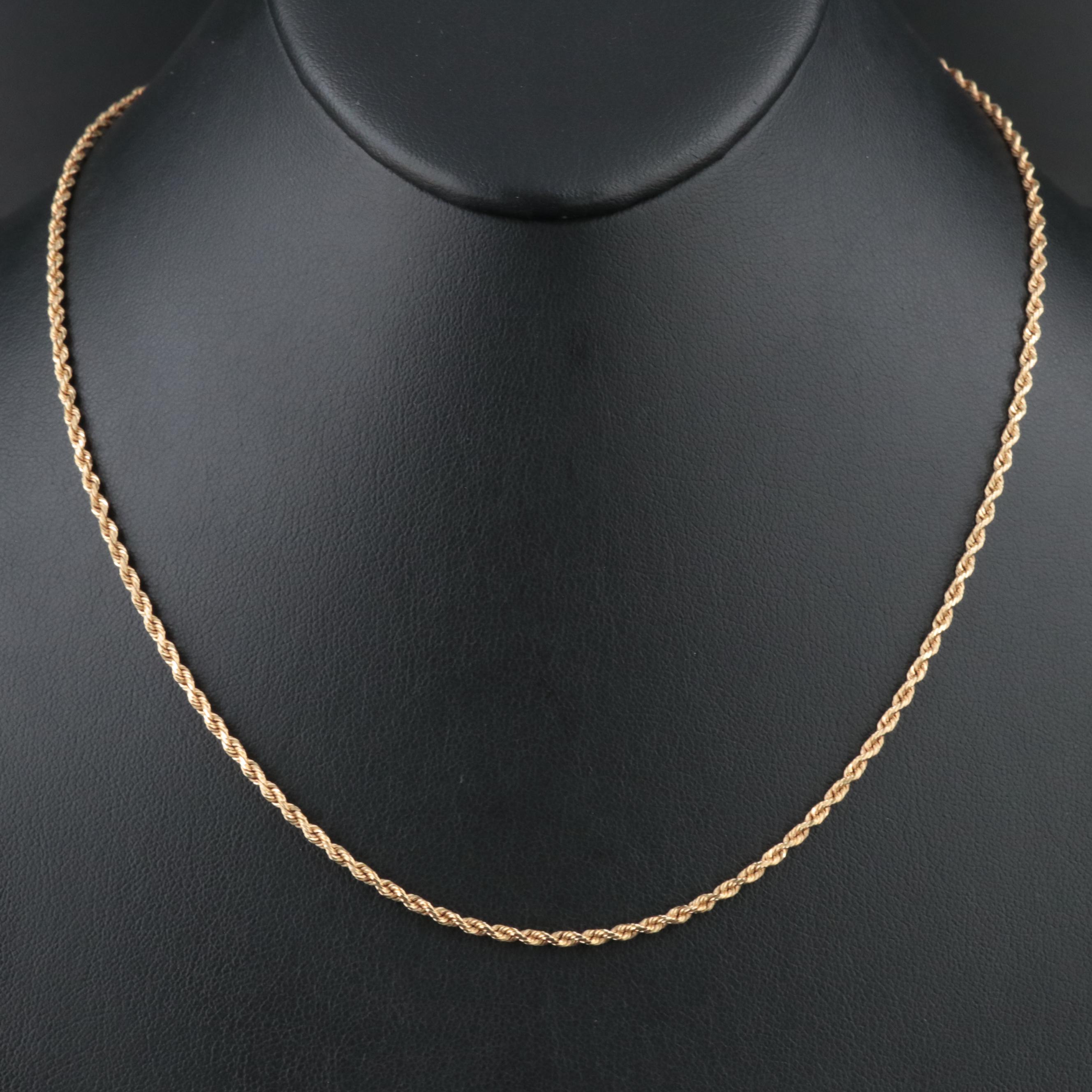 10K Rope Chain Necklace