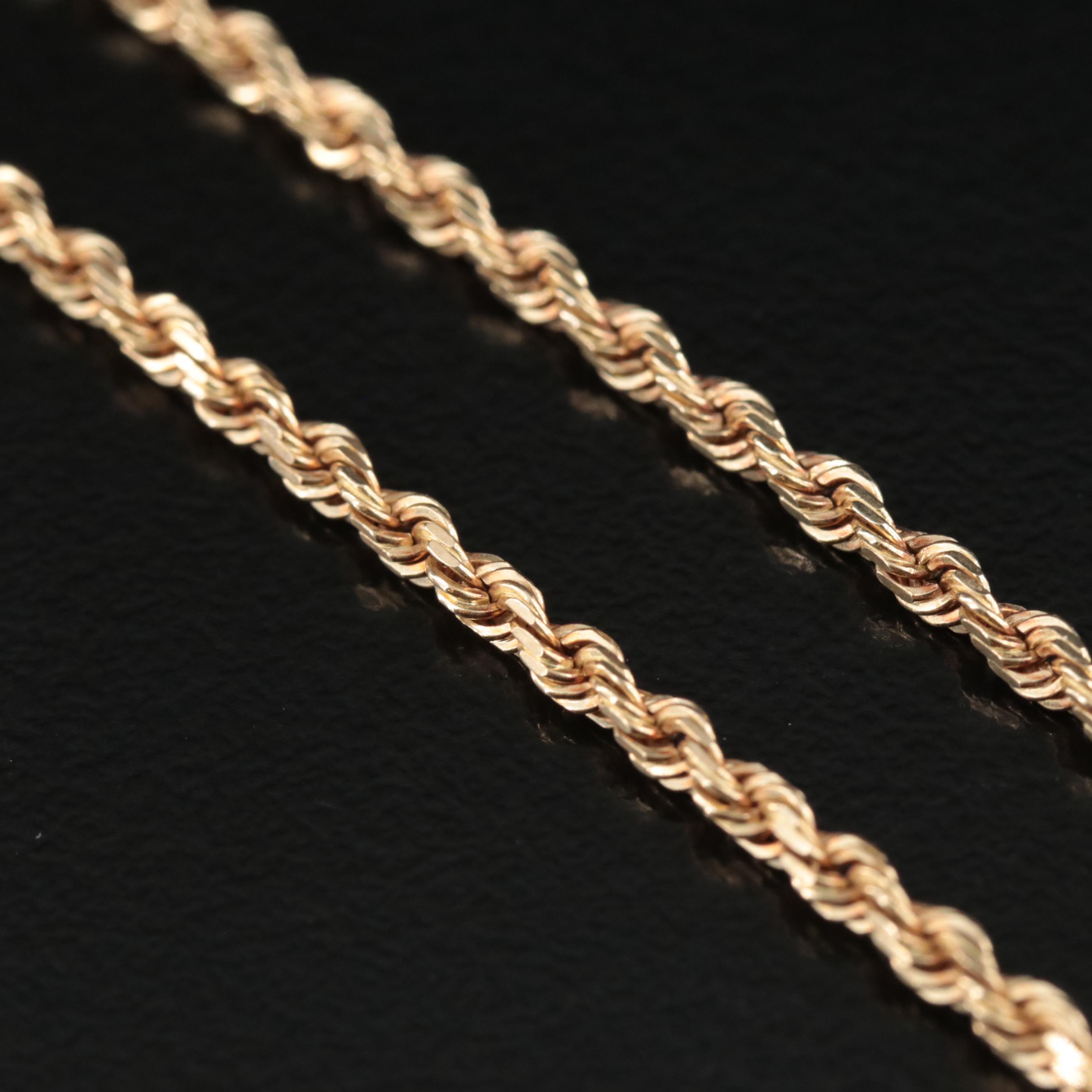 10K Rope Chain Necklace